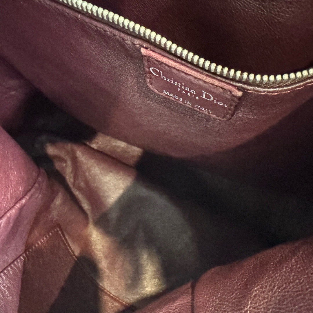 Dior - Lady Dior Tote - Lambskin leather - Burgundy - (Large)