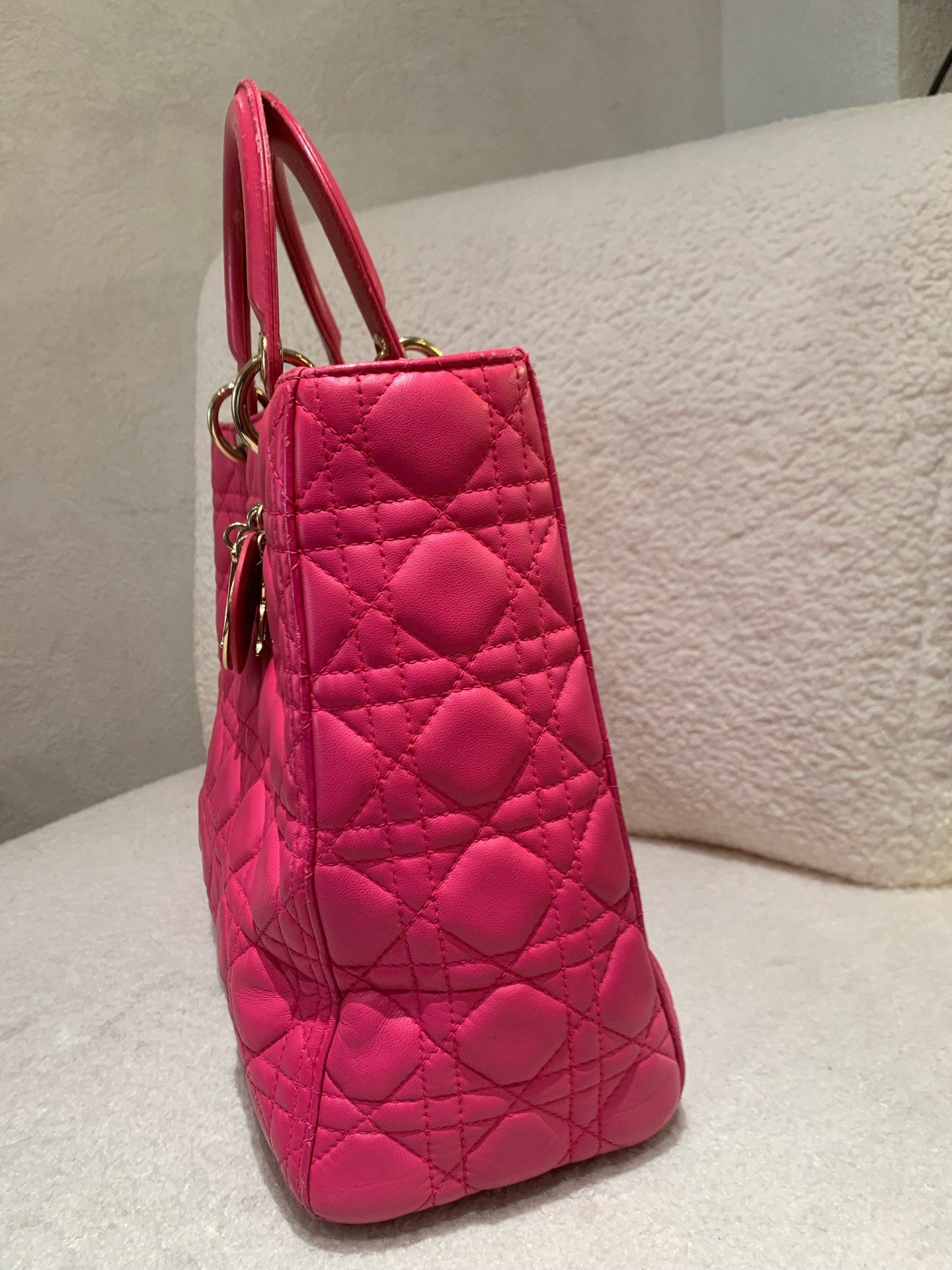 Dior - Lady Dior Tote - Lambskin leather - Pink - (Large)
