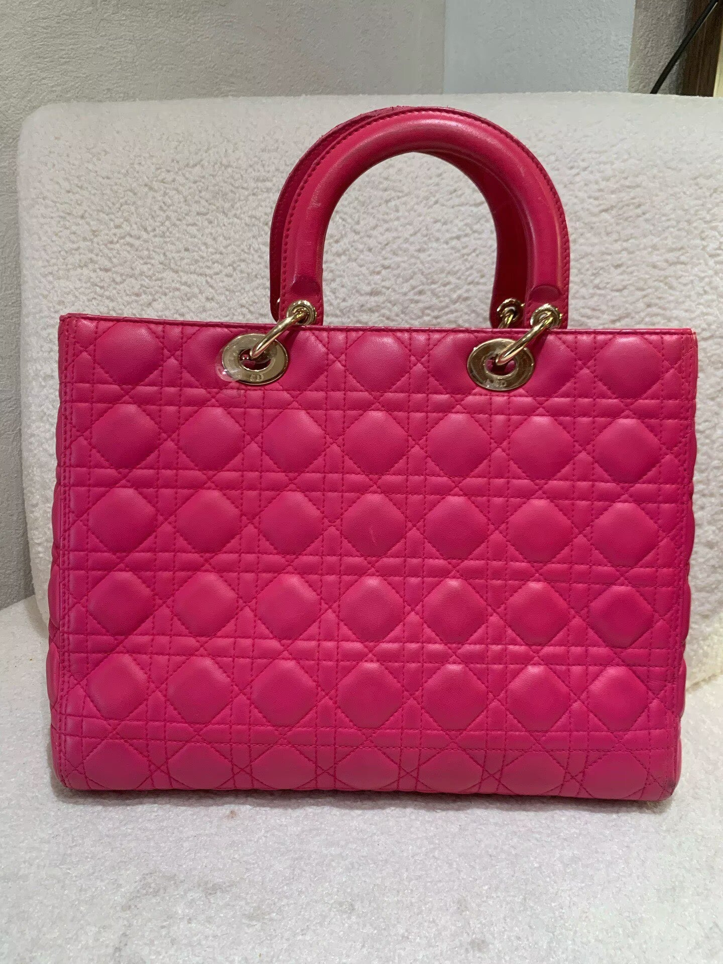 Dior - Lady Dior Tote - Lambskin leather - Pink - (Large)
