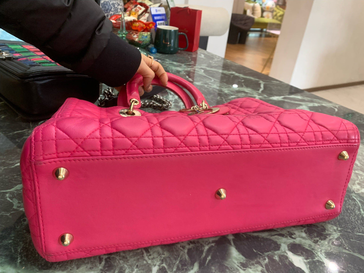 Dior - Lady Dior Tote - Lambskin leather - Pink - (Large)