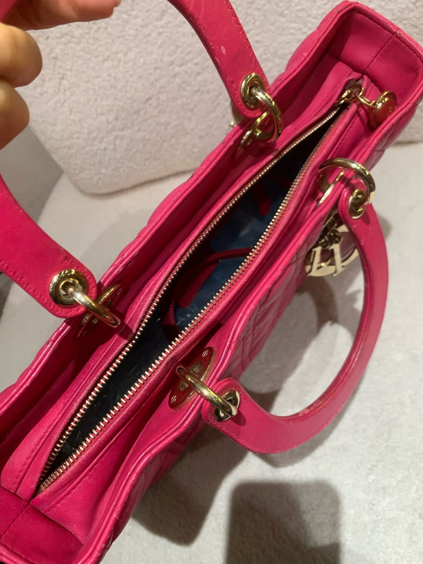 Dior - Lady Dior Tote - Lambskin leather - Pink - (Large)
