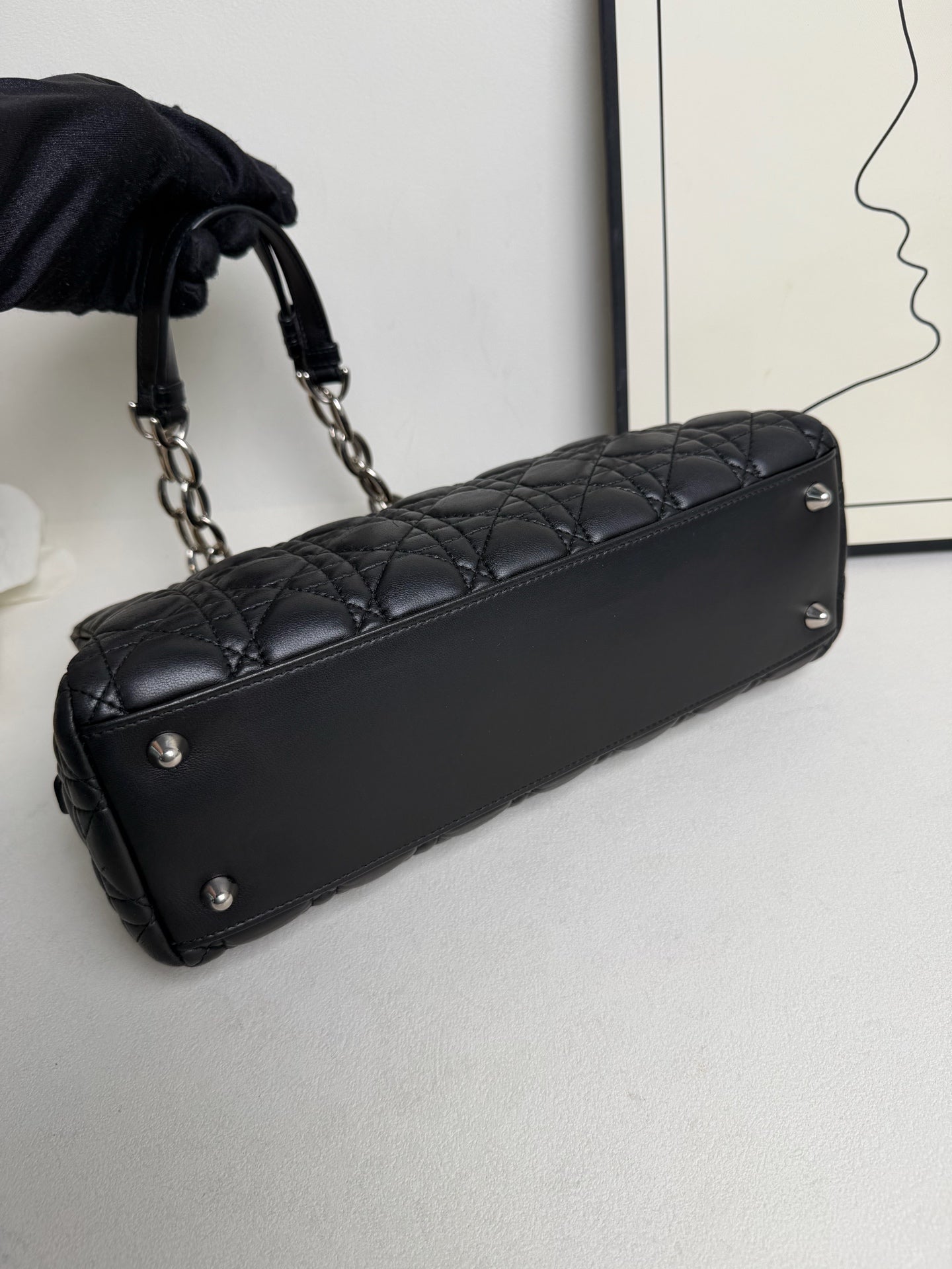 Dior - Lady Dior Tote - Leather - Black - (Medium)