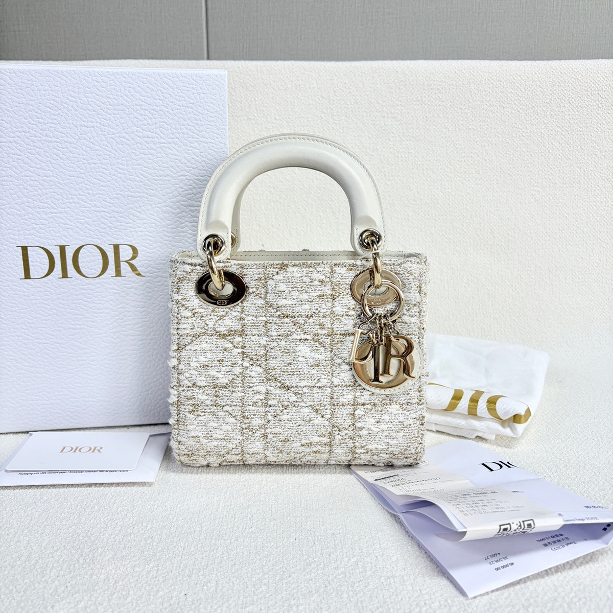 Dior - Lady Dior - Tweed - Beige - (mini)