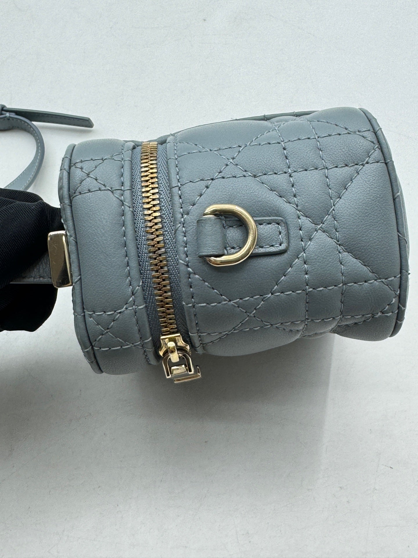 Dior - Lady Dior Vanity Box Bag - Lambskin leather - Blue with Gold-Tone Hardware - (mini)