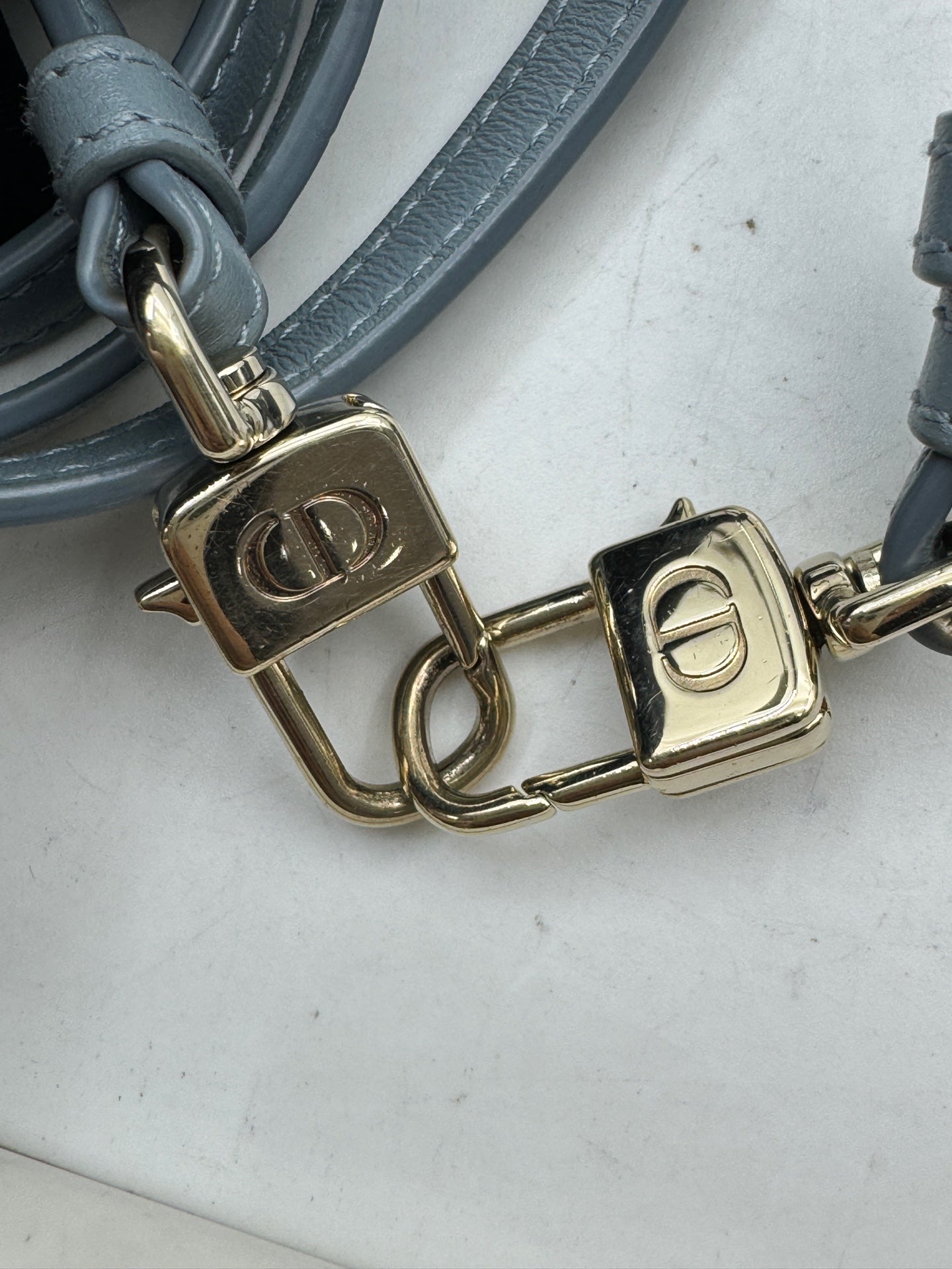 Dior - Lady Dior Vanity Box Bag - Lambskin leather - Blue with Gold-Tone Hardware - (mini)