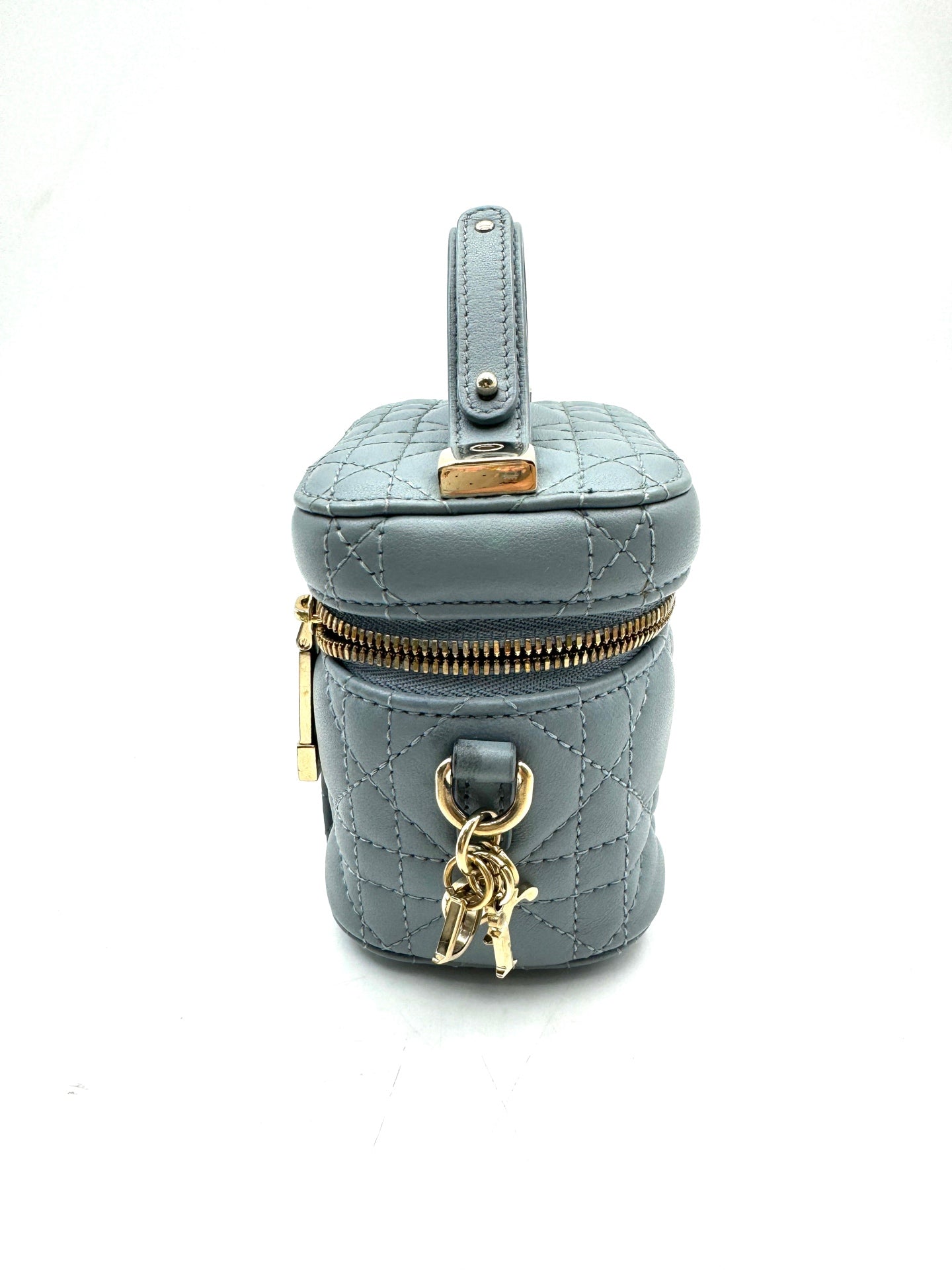 Dior - Lady Dior Vanity Box Bag - Lambskin leather - Blue with Gold-Tone Hardware - (mini)