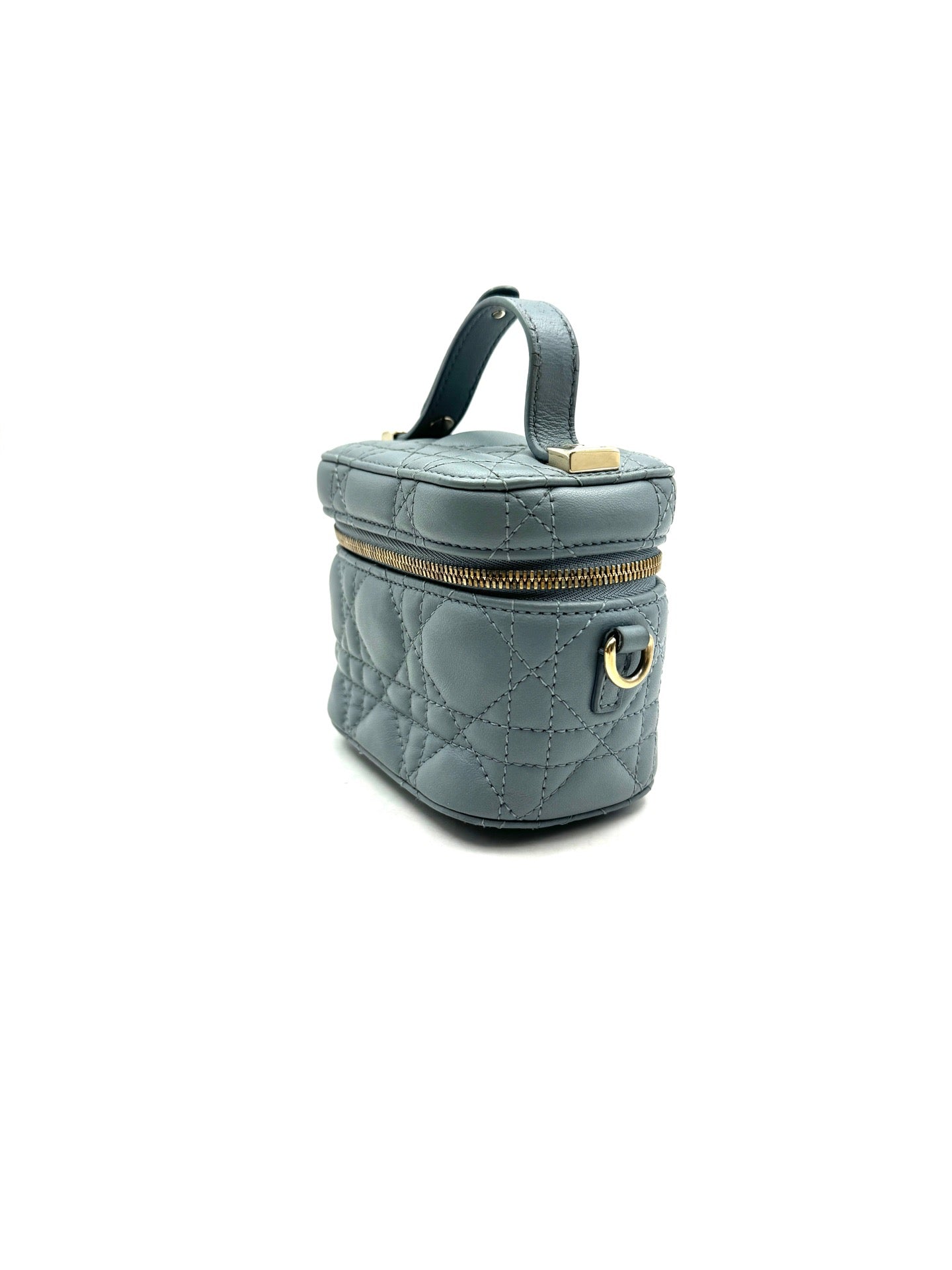 Dior - Lady Dior Vanity Case - Lambskin leather - Sky Blue with Gold-Tone Hardware - (mini)