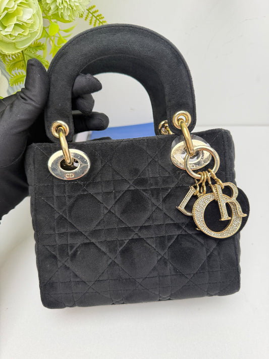 Dior - Lady Dior - Velvet - Black - (mini)