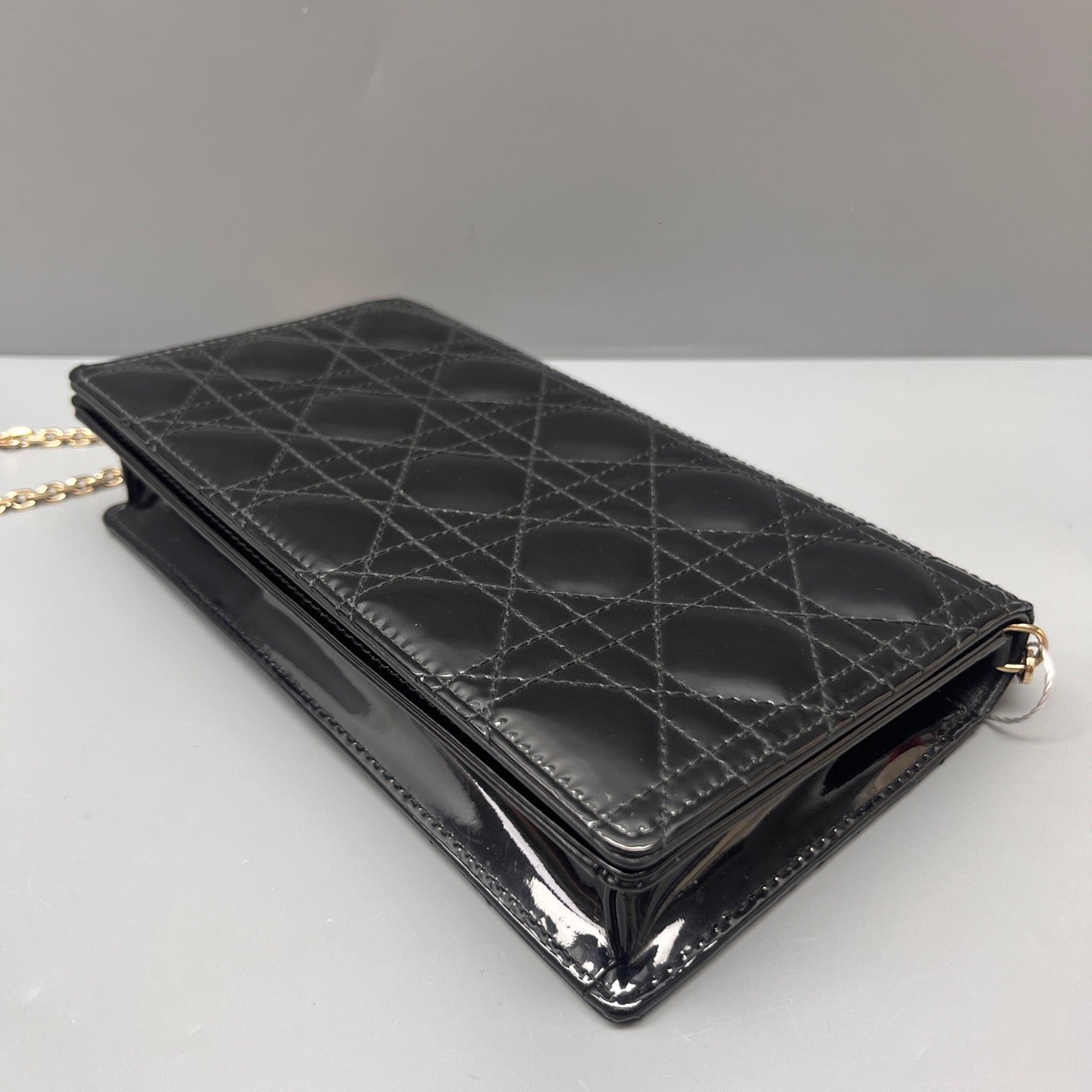 Dior - Lady Dior Wallet on Chain - Patent leather - Black - (mini)