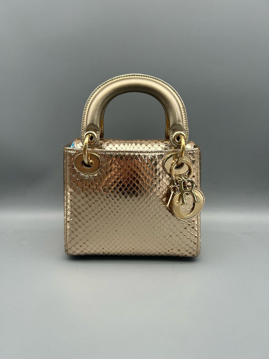 Dior - Lady Dior - Water snake - Gold - (mini)