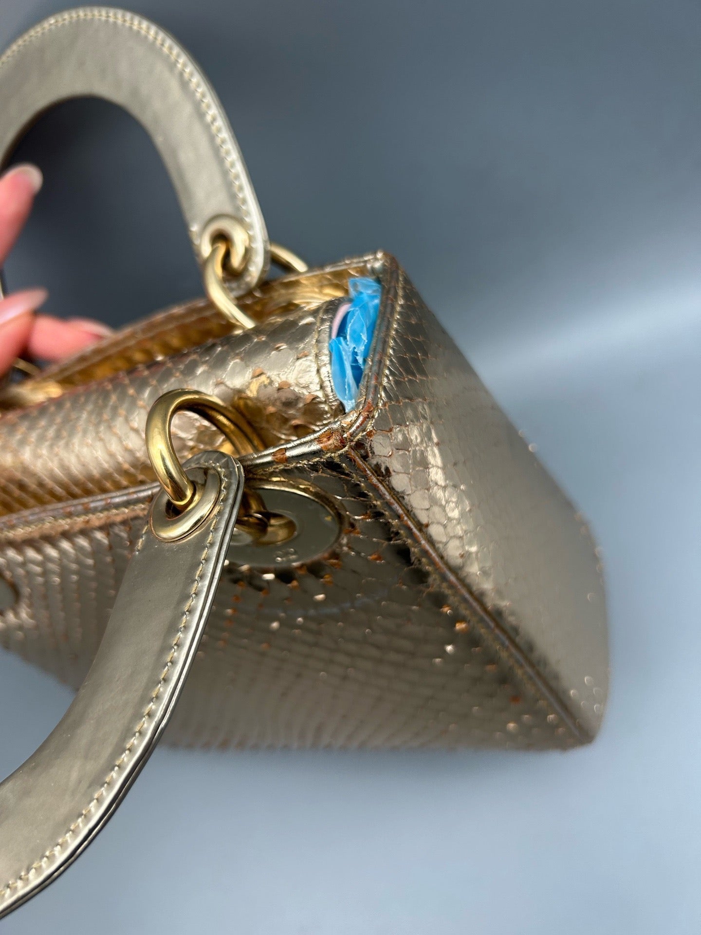 Dior - Lady Dior - Water snake - Gold - (mini)