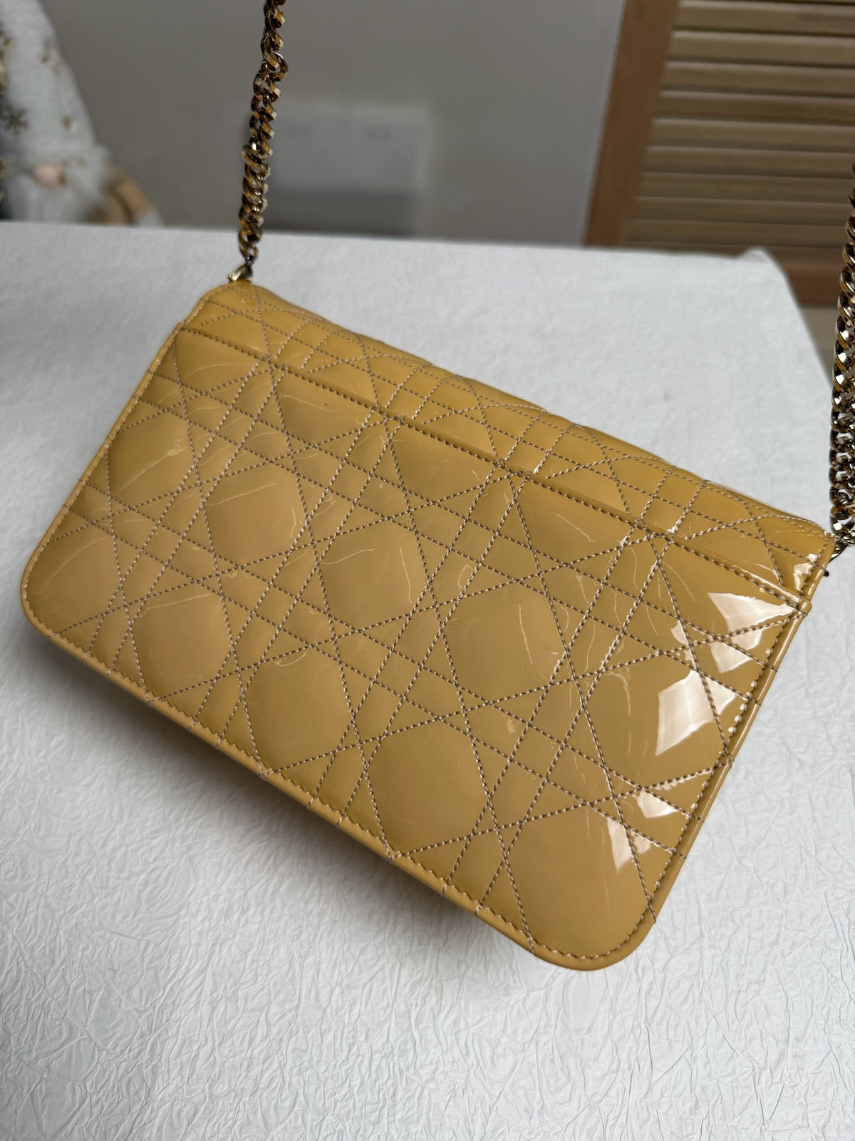 Dior - Lady Dior WOC - Patent leather - Beige