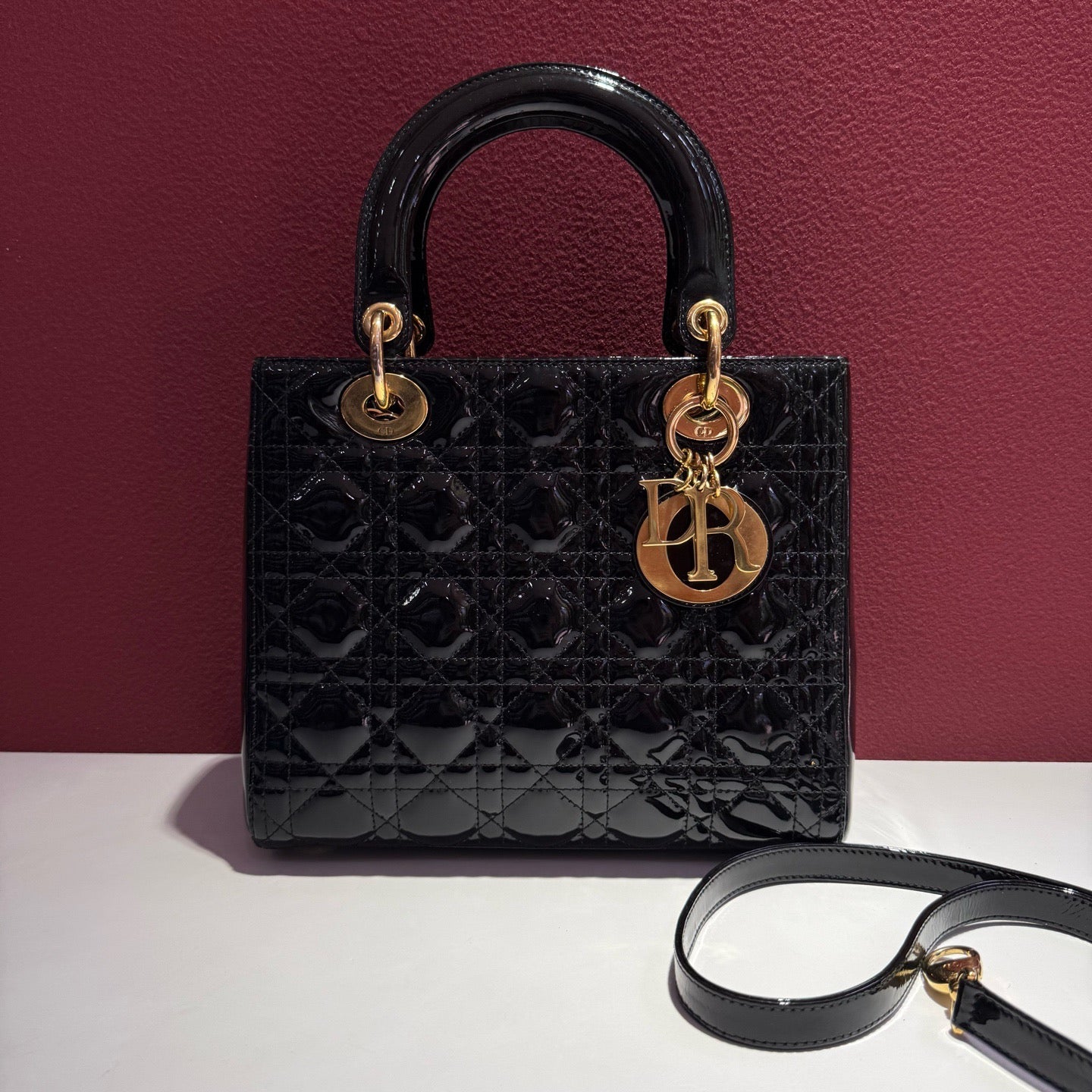 Dior - LadyDior - Patent leather - Black - (medium)