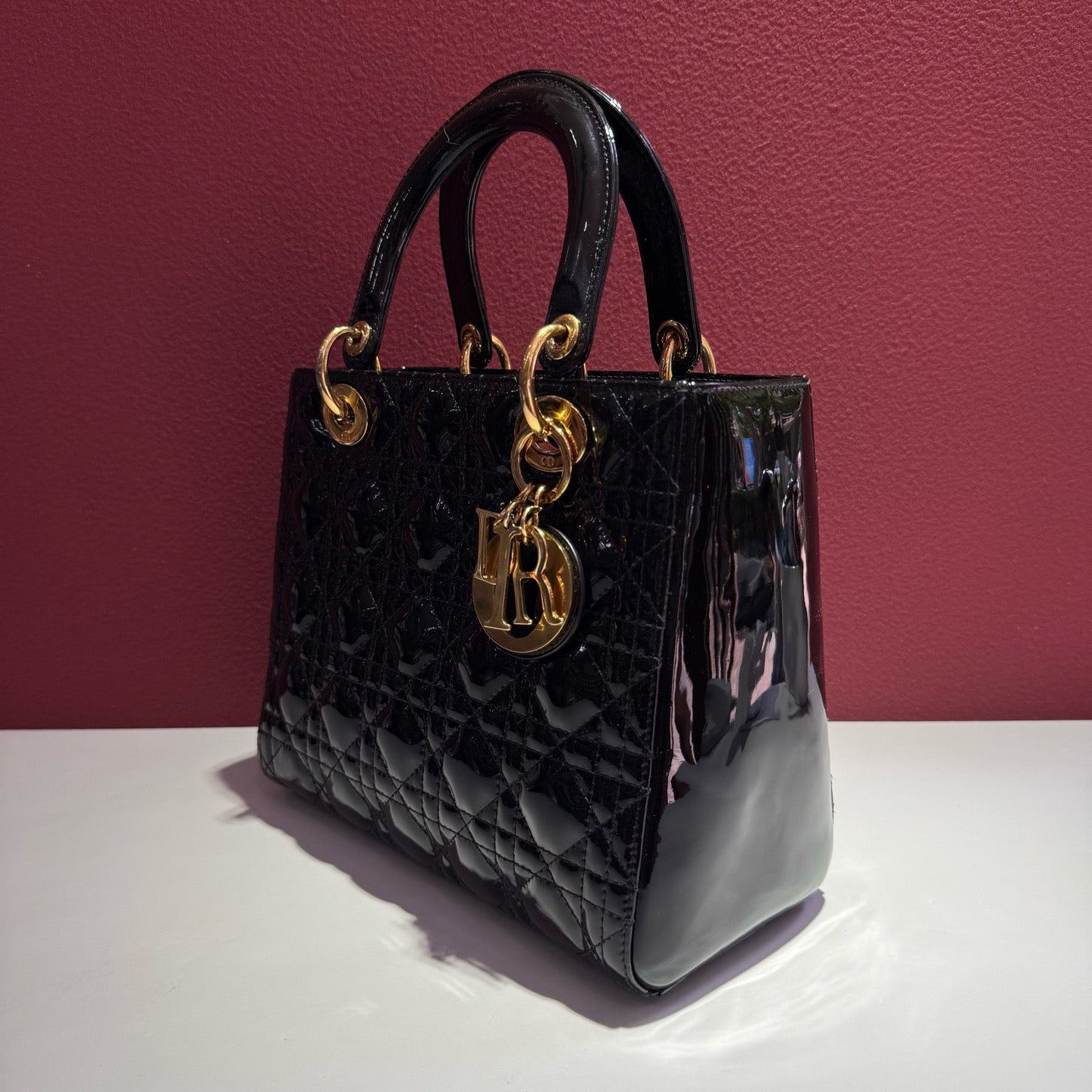 Dior - LadyDior - Patent leather - Black - (medium)