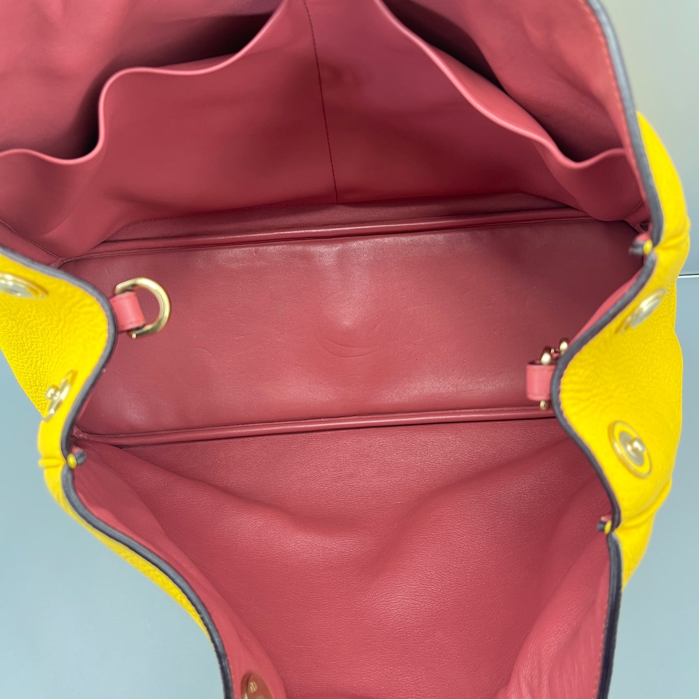 Dior - Large Tote with Pouch - Grained leather - Yellow - (large)