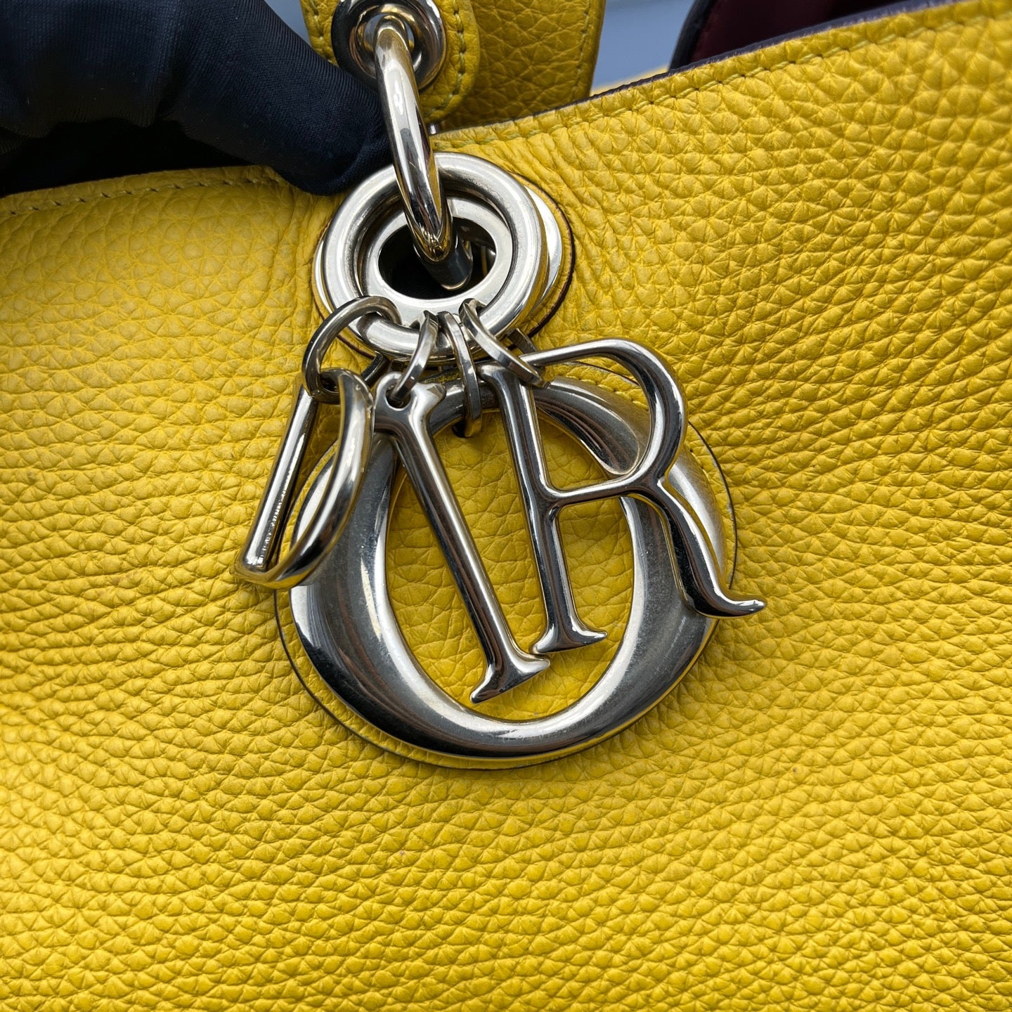 Dior - Large Tote with Pouch - Grained leather - Yellow - (large)