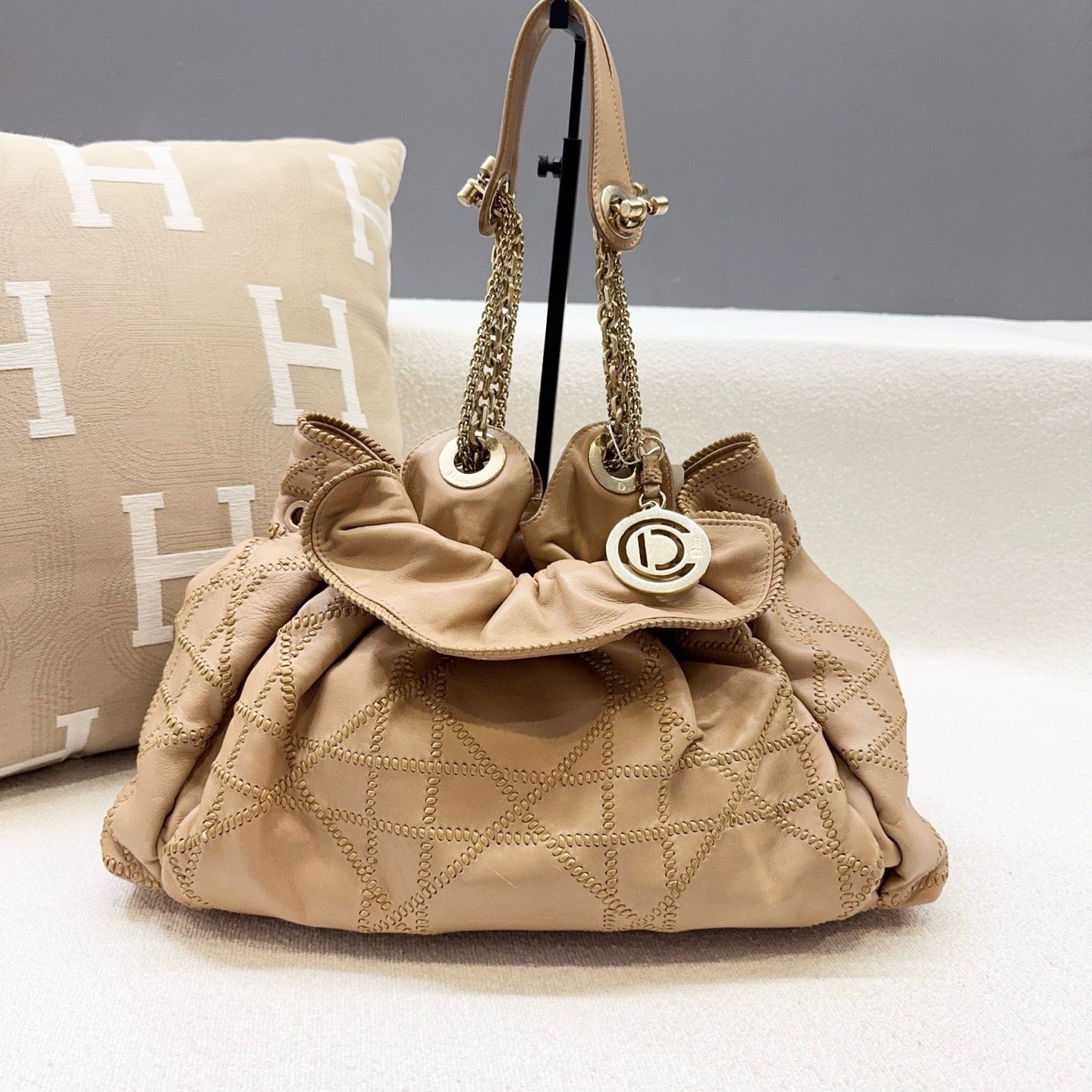Dior - Le Trente - Lambskin leather - Beige with Gold-Tone Hardware - (Large)