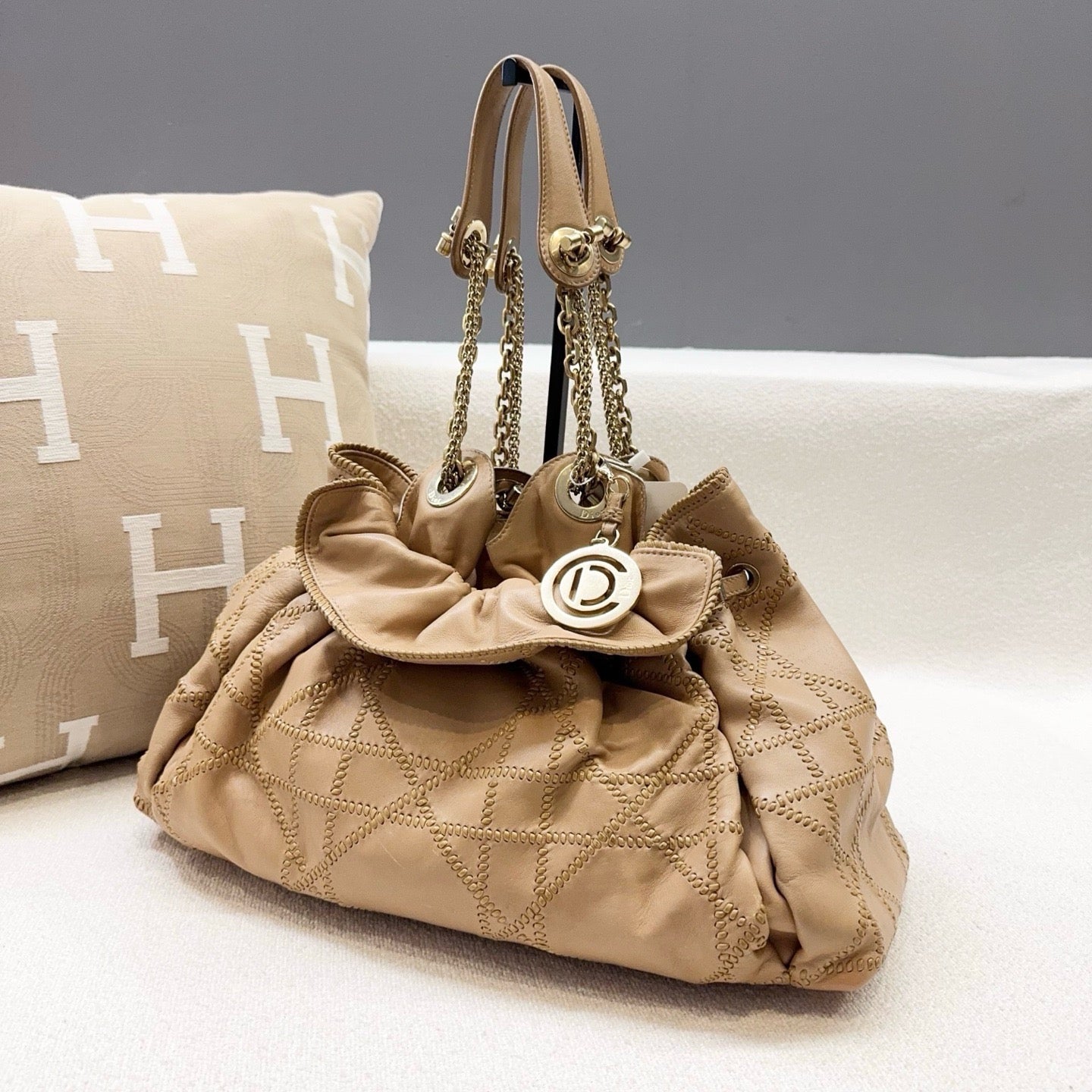 Dior - Le Trente - Lambskin leather - Beige with Gold-Tone Hardware - (Large)
