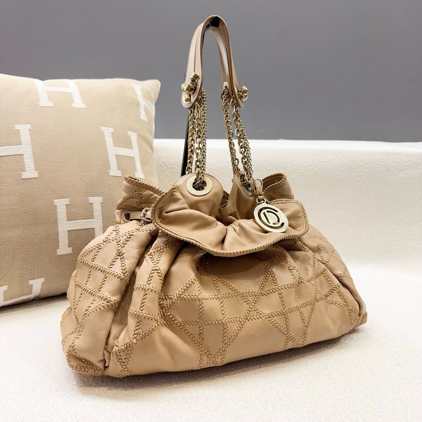 Dior - Le Trente - Lambskin leather - Beige with Gold-Tone Hardware - (Large)