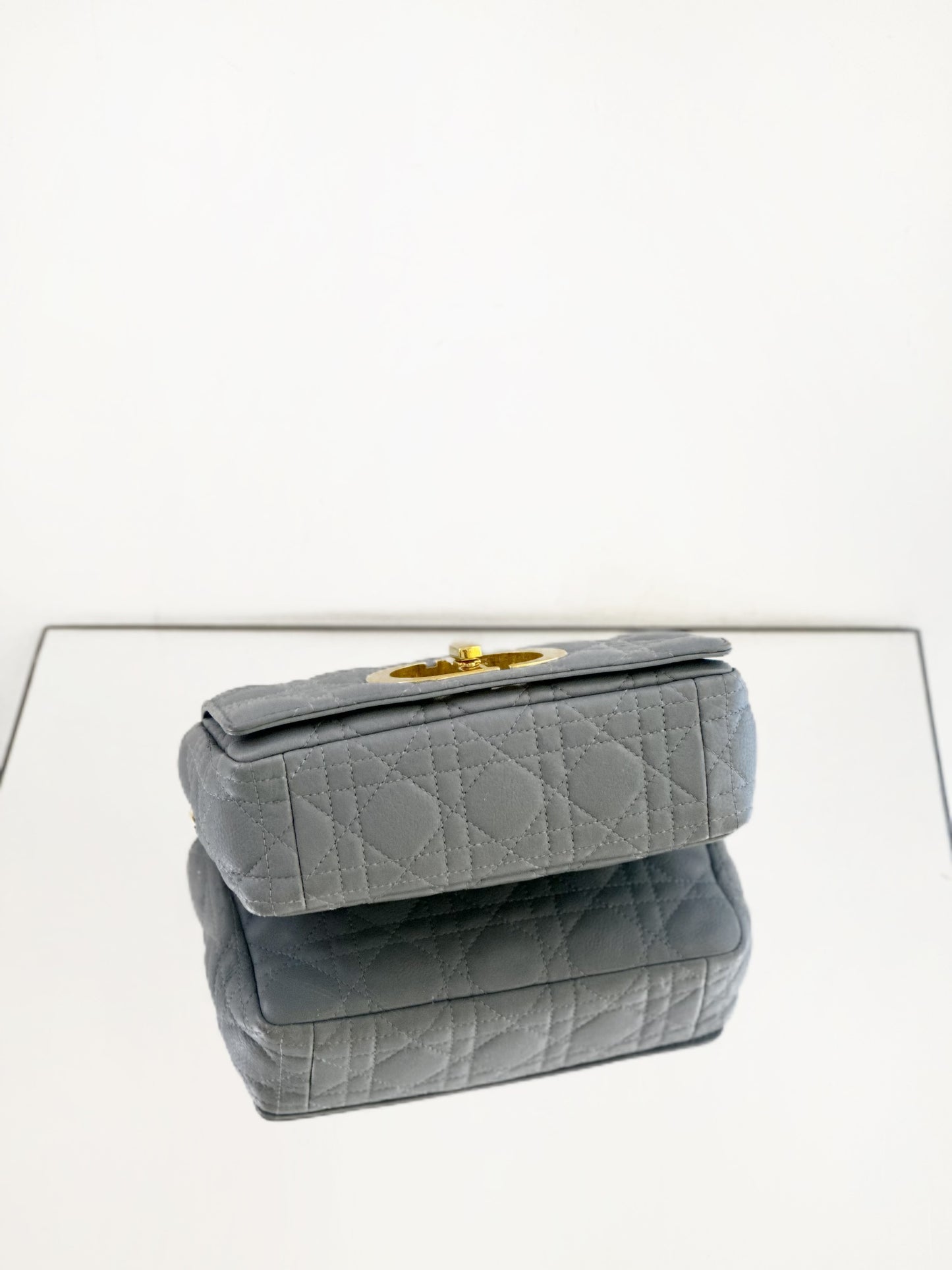 Dior - Miss Caro - Grained calfskin leather - Haze Blue with Gold-Tone Hardware - (Mini)