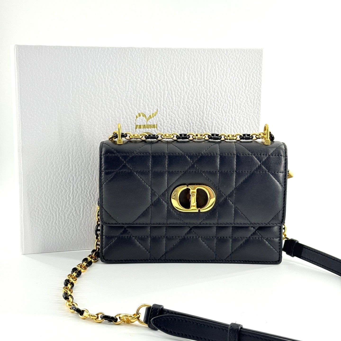 Dior - Miss Caro - Lambskin leather - Black with Gold-Tone Hardware - (mini)