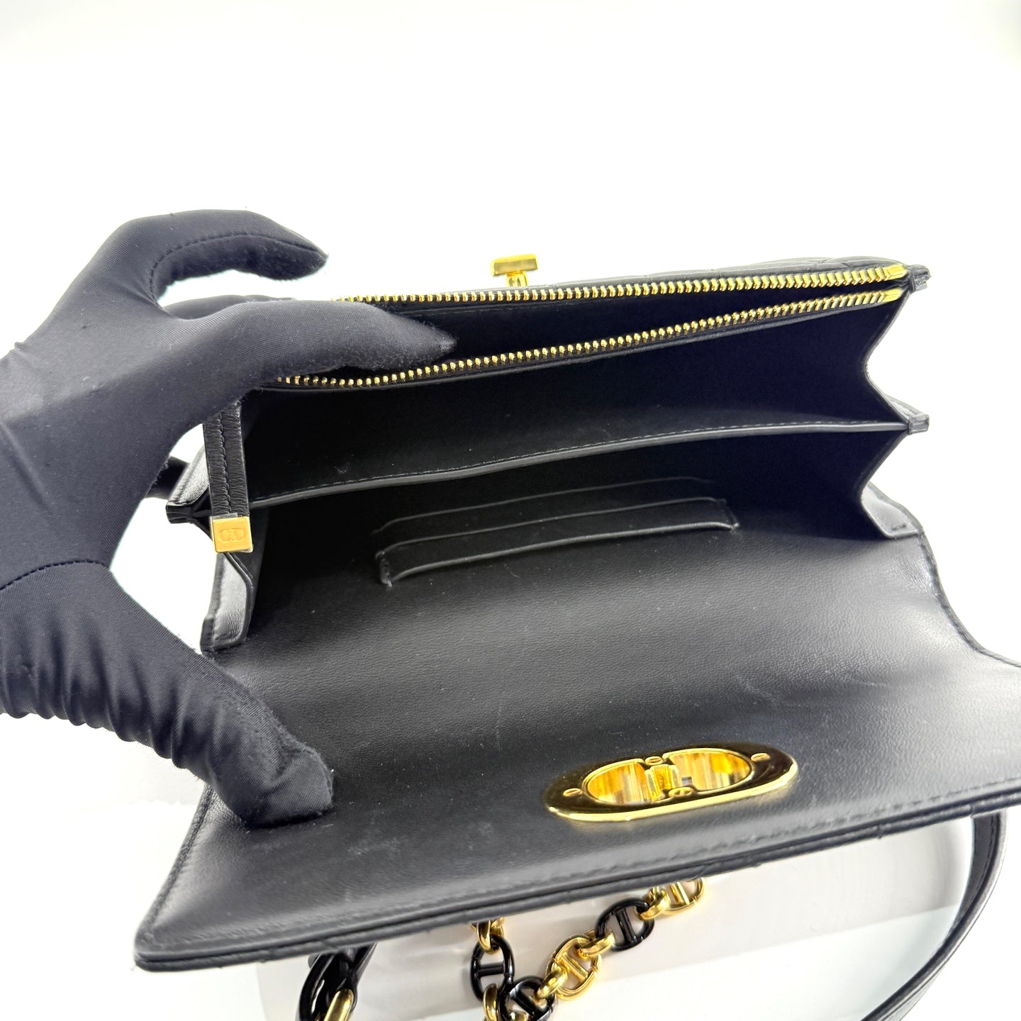Dior - Miss Caro - Lambskin leather - Black with Gold-Tone Hardware - (mini)