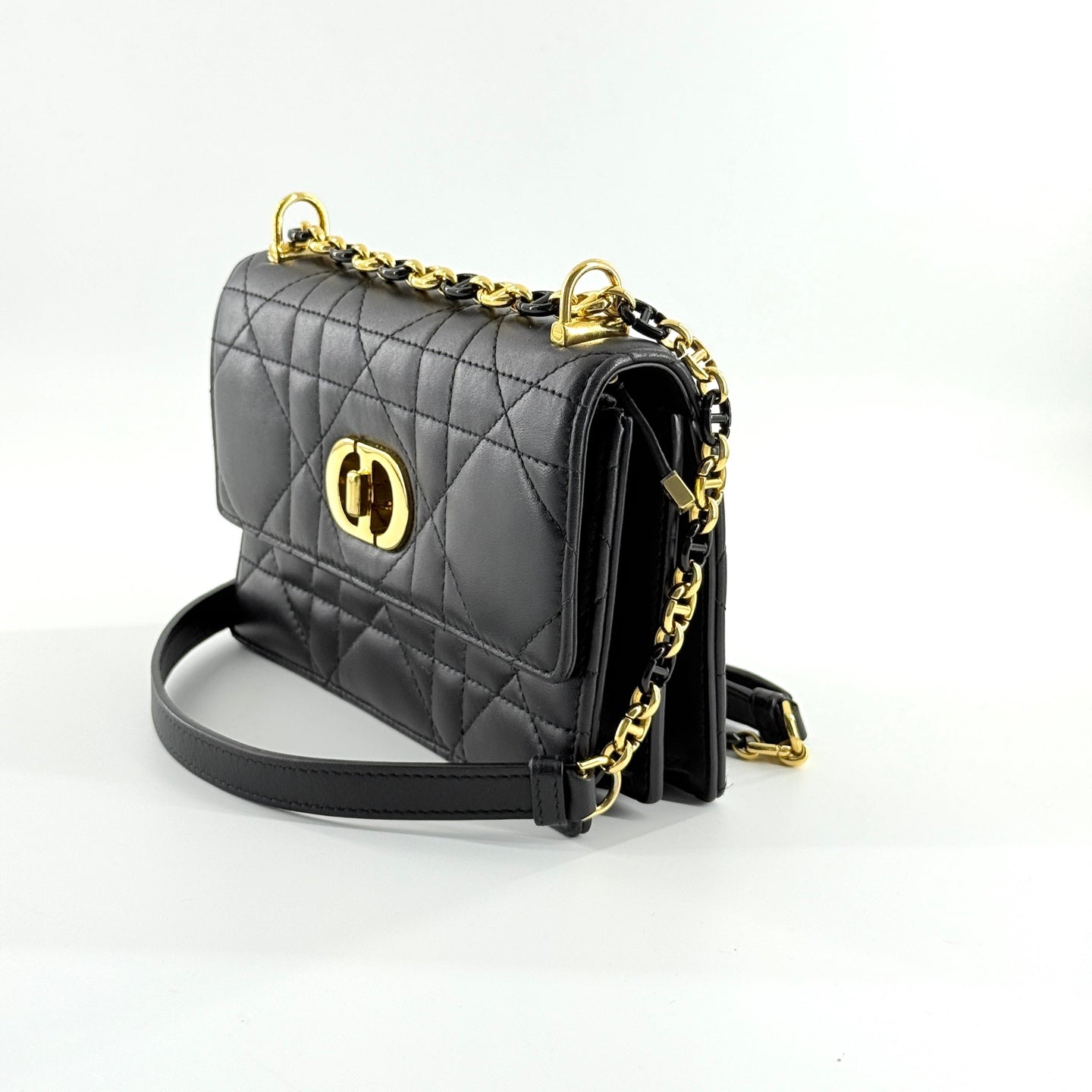 Dior - Miss Caro - Lambskin leather - Black with Gold-Tone Hardware - (mini)