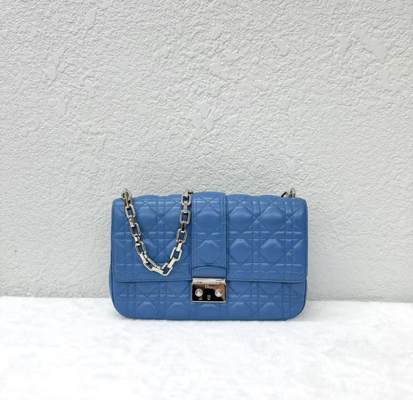 Dior - Miss Dior Chain Bag - Lambskin leather - Blue - (small)