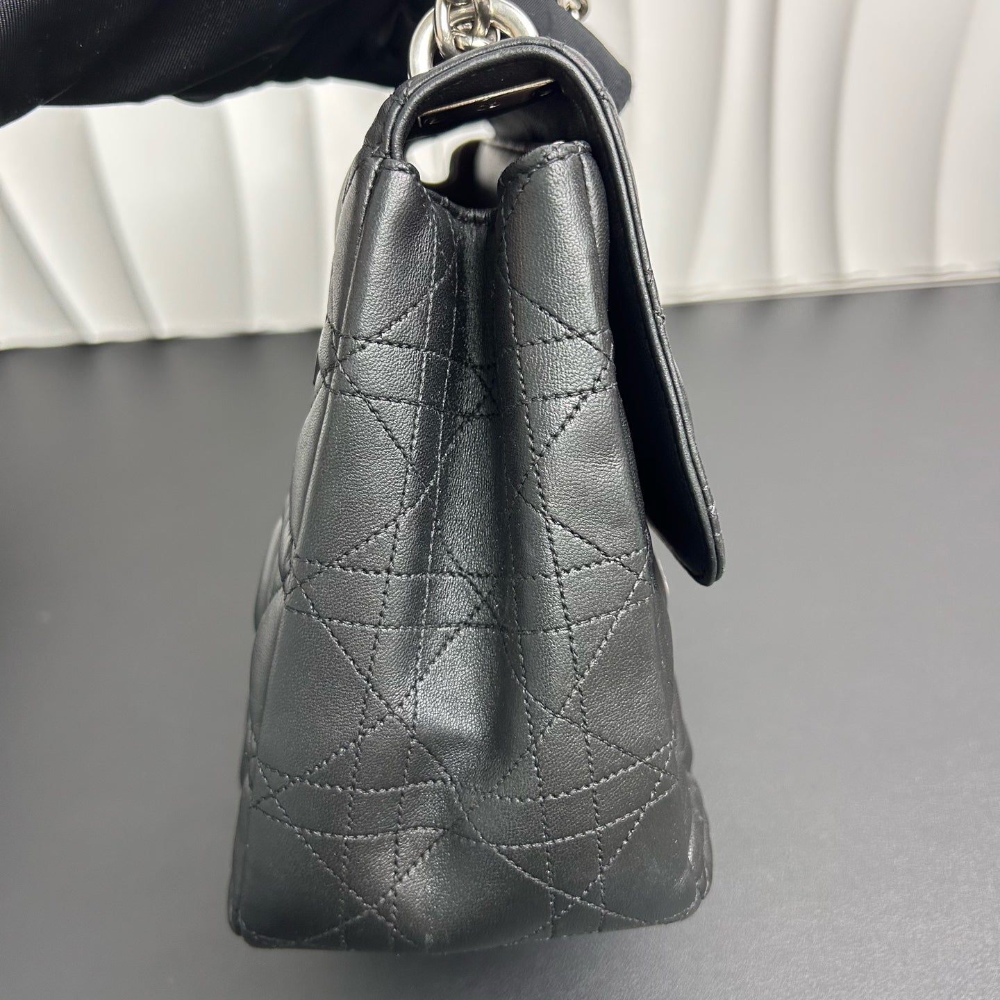 Dior - Miss Dior Flap Bag - Quilted lambskin leather - Black - (medium)