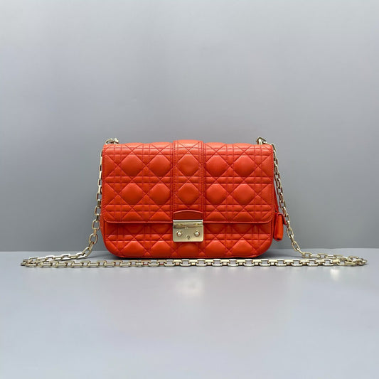 Dior - Miss Dior - Lambskin leather - Orange - (Medium)