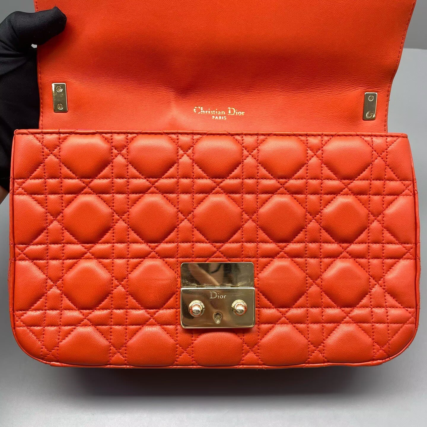 Dior - Miss Dior - Lambskin leather - Orange - (Medium)