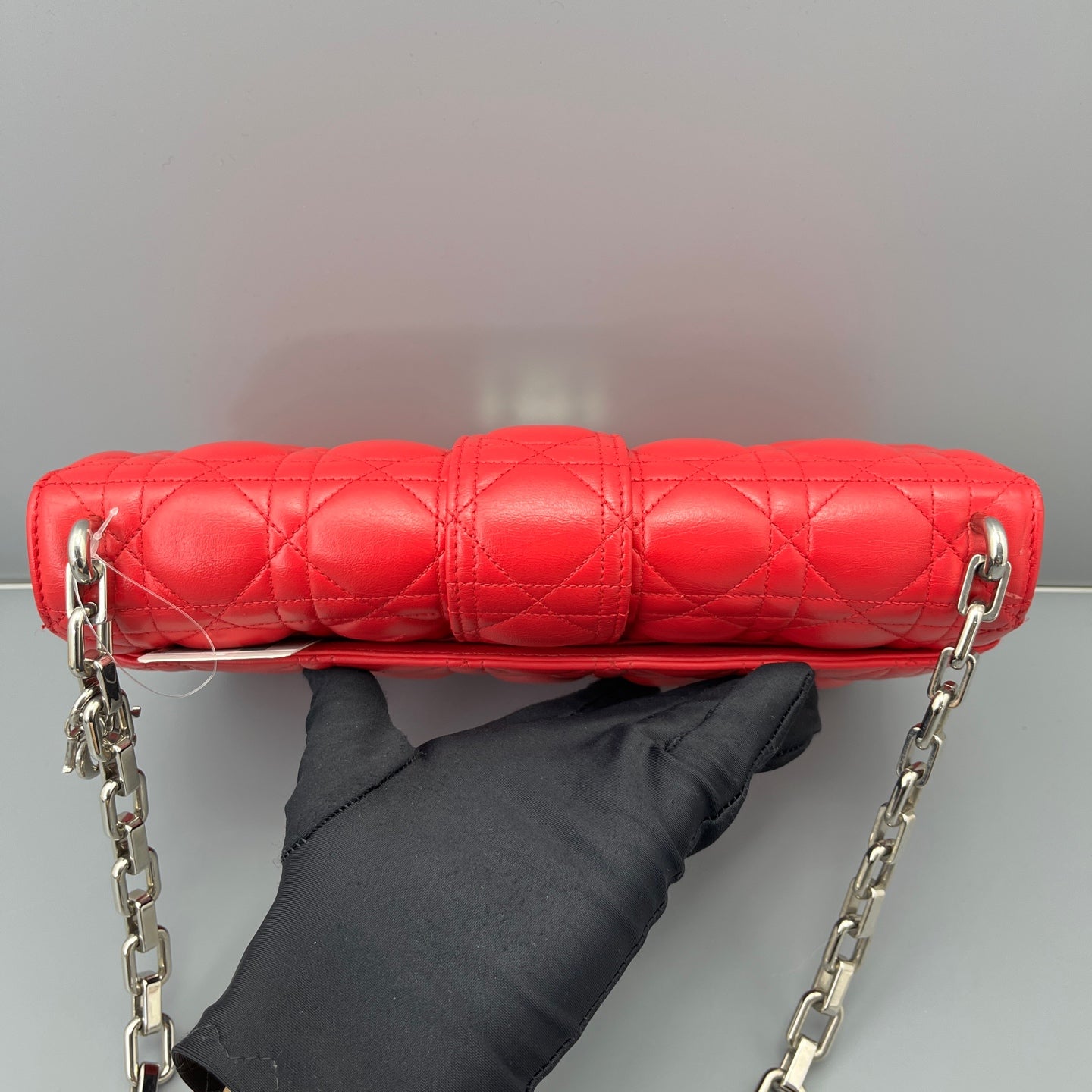 Dior - Miss Dior Quilted Chain Bag - Lambskin leather - Rose Red with Silver-Tone Hardware - (small)