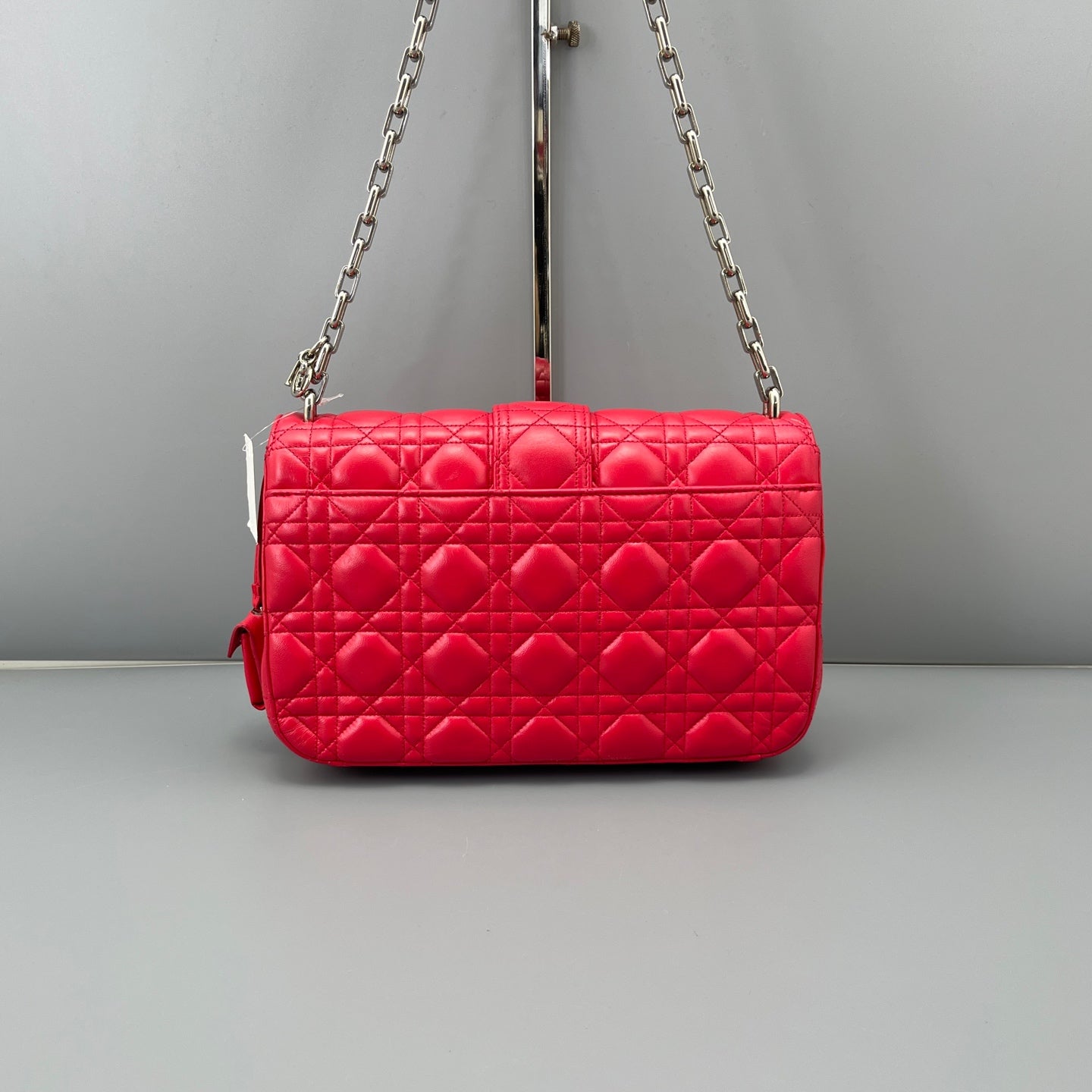 Dior - Miss Dior Quilted Chain Bag - Lambskin leather - Rose Red with Silver-Tone Hardware - (small)