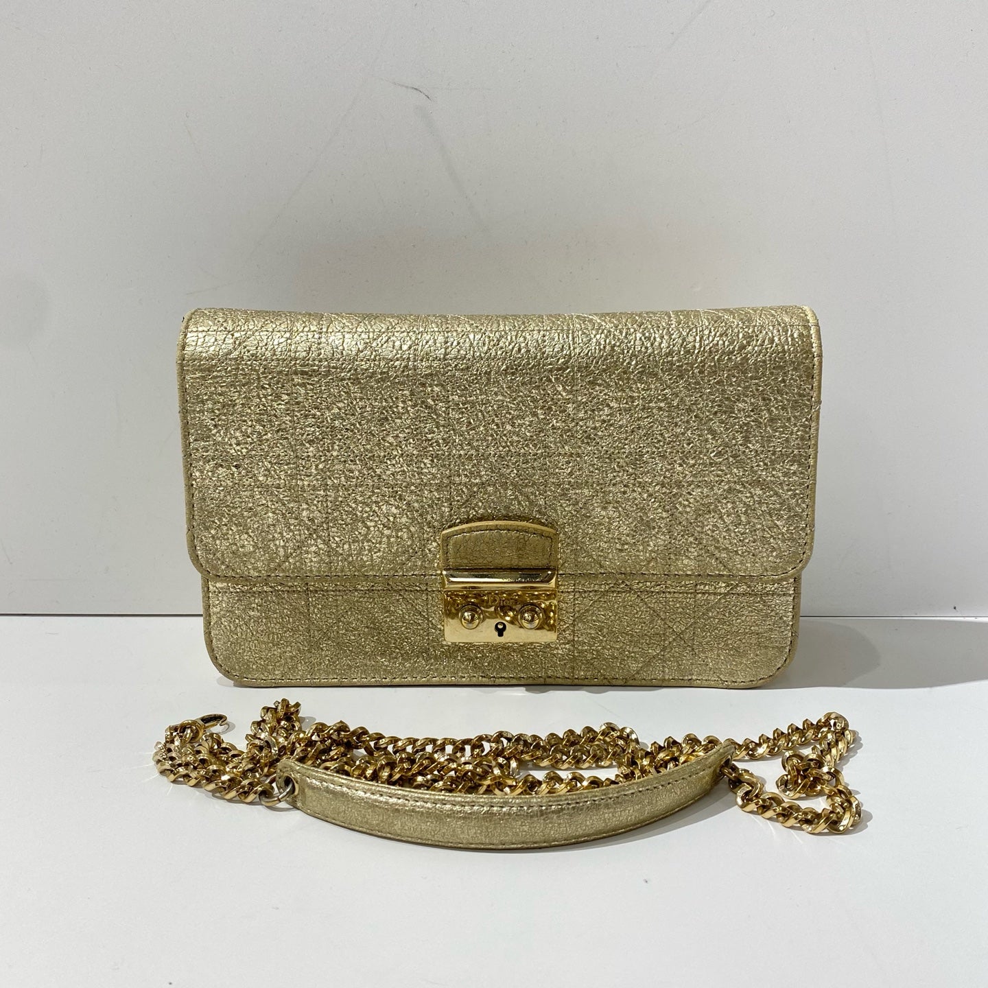 Dior - Miss Dior WOC (Wallet on Chain) - Metallic leather - Gold - (mini)