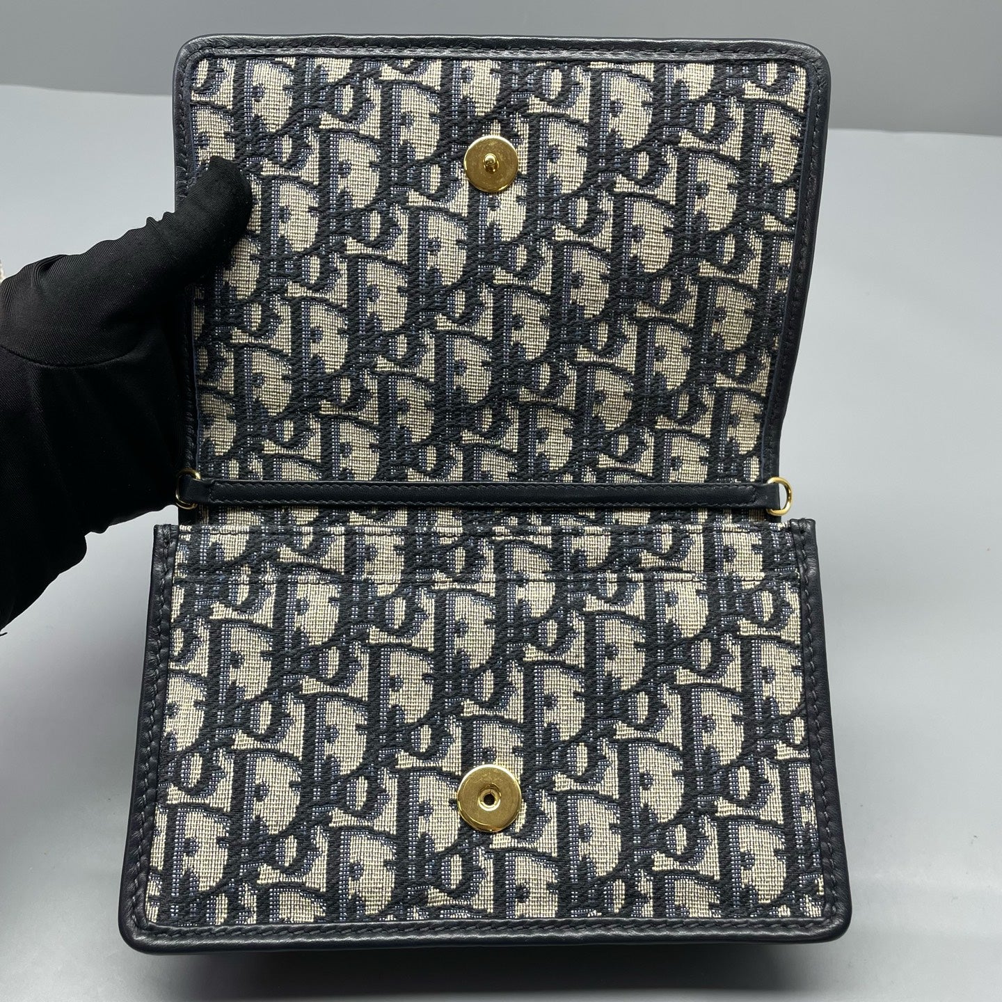 Dior - Montaigne 2-in-1 - Oblique canvas and leather - Blue - (small)
