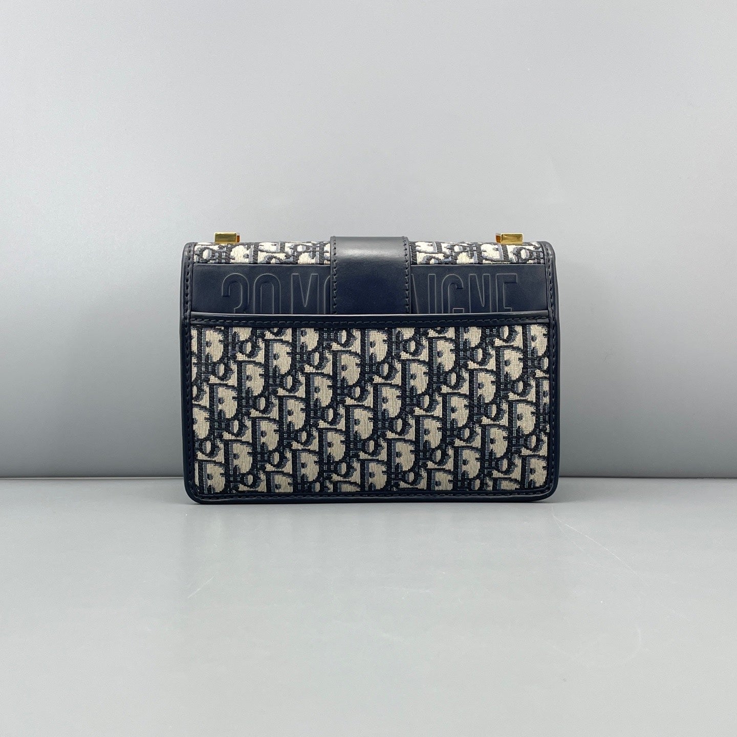 Dior - Montaigne 30 - Dior Oblique canvas with leather trim - Blue with Navy Leather and Gold-Tone Hardware - (Medium)