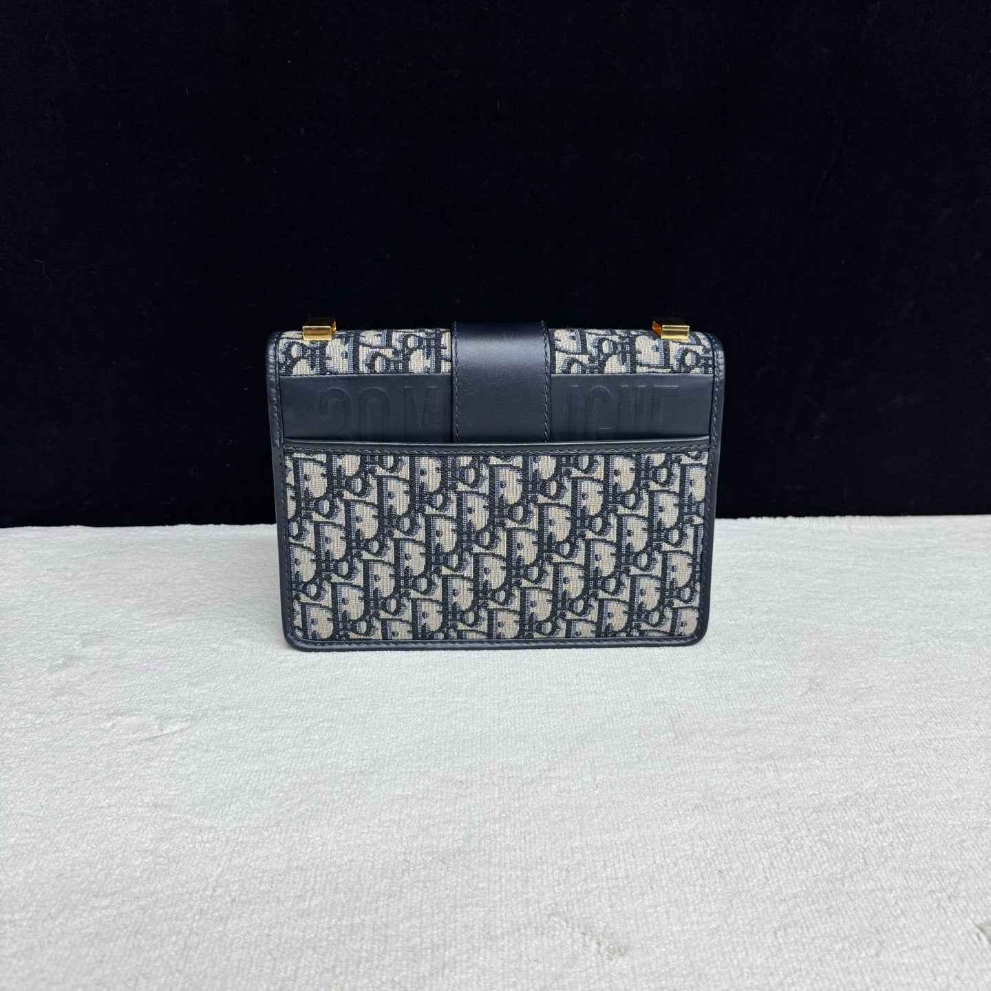 Dior - Montaigne 30 - Dior Oblique canvas with leather trim - Navy Blue - (Medium)
