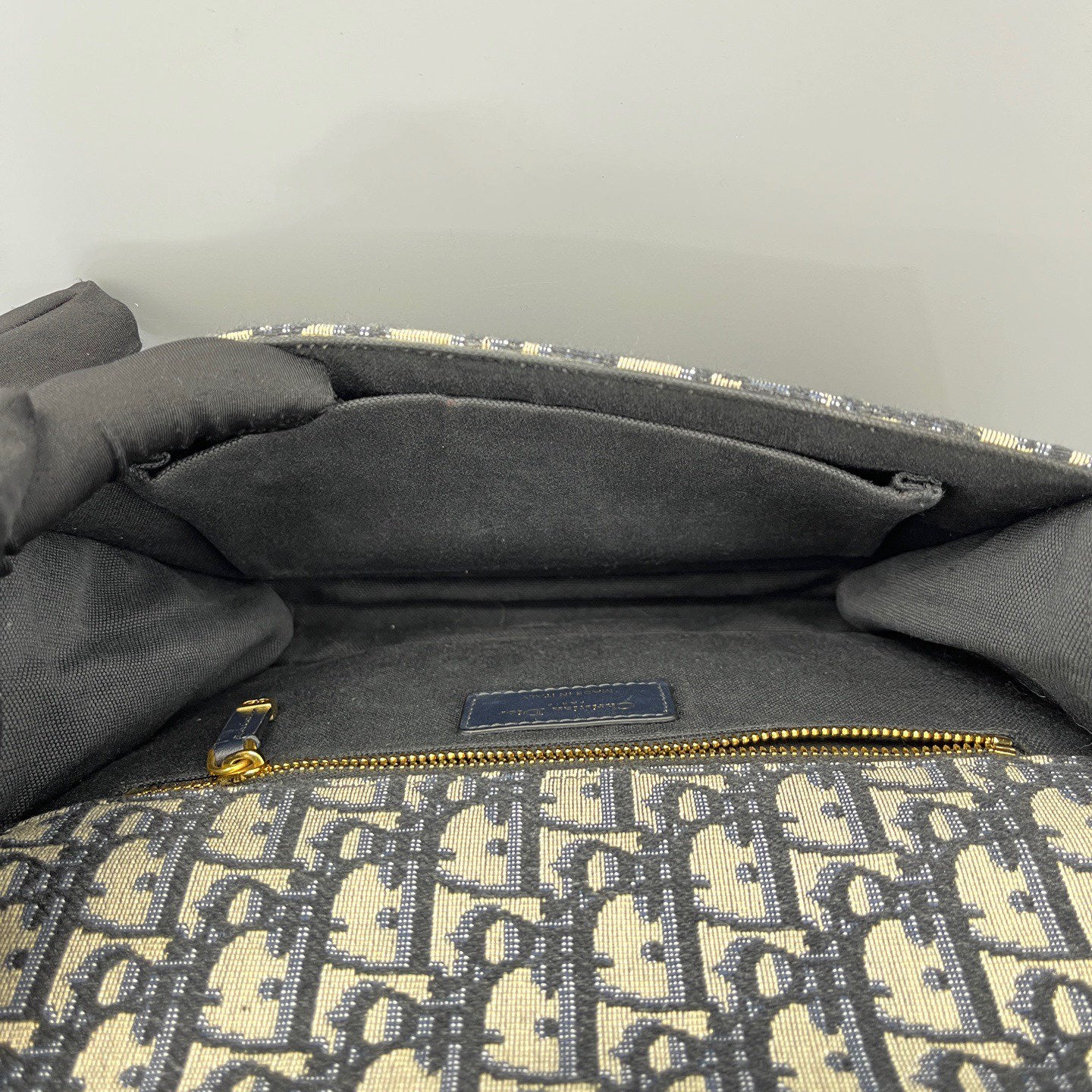 Dior - Montaigne 30 - Dior Oblique canvas with navy blue calfskin leather trim - Navy - (Medium)
