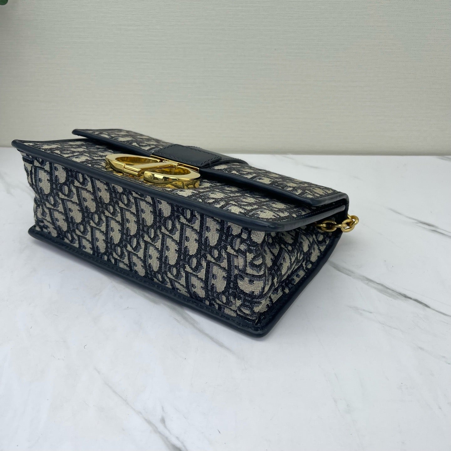 Dior - Montaigne 30 - Dior Oblique canvas with navy leather trim - Navy - (small)