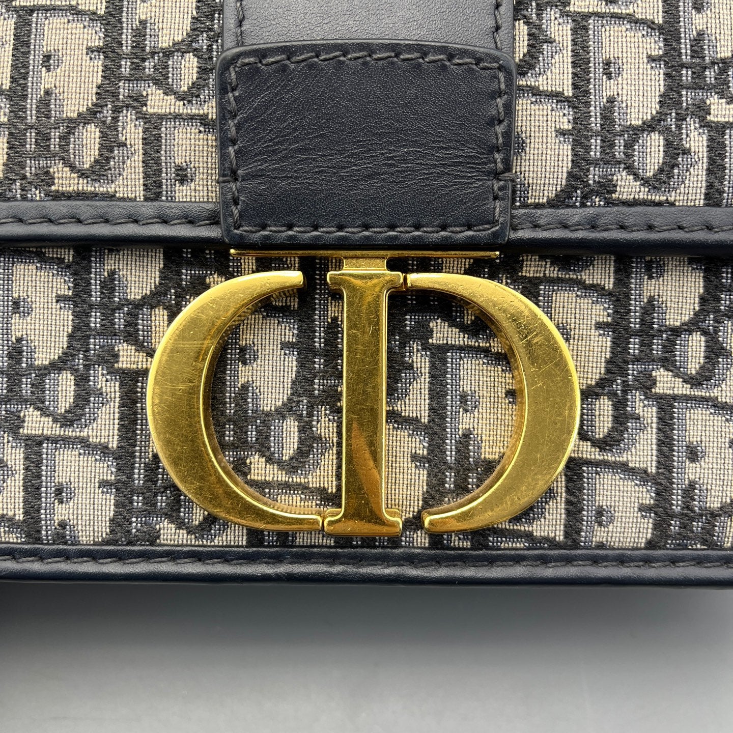 Dior - Montaigne 30 - Dior Oblique jacquard canvas with leather trim - Blue - (medium)
