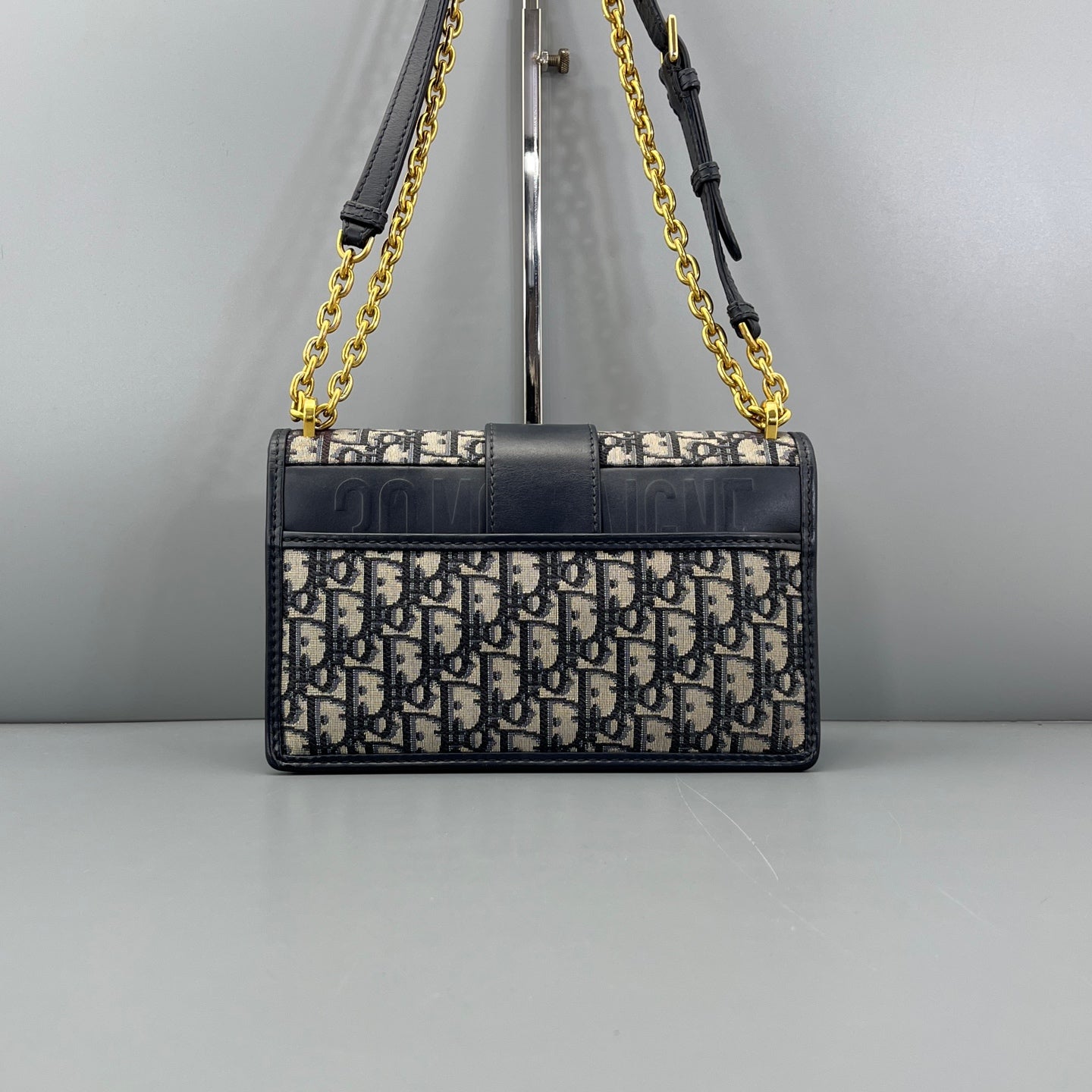 Dior - Montaigne 30 - Dior Oblique jacquard canvas with leather trim - Blue - (medium)