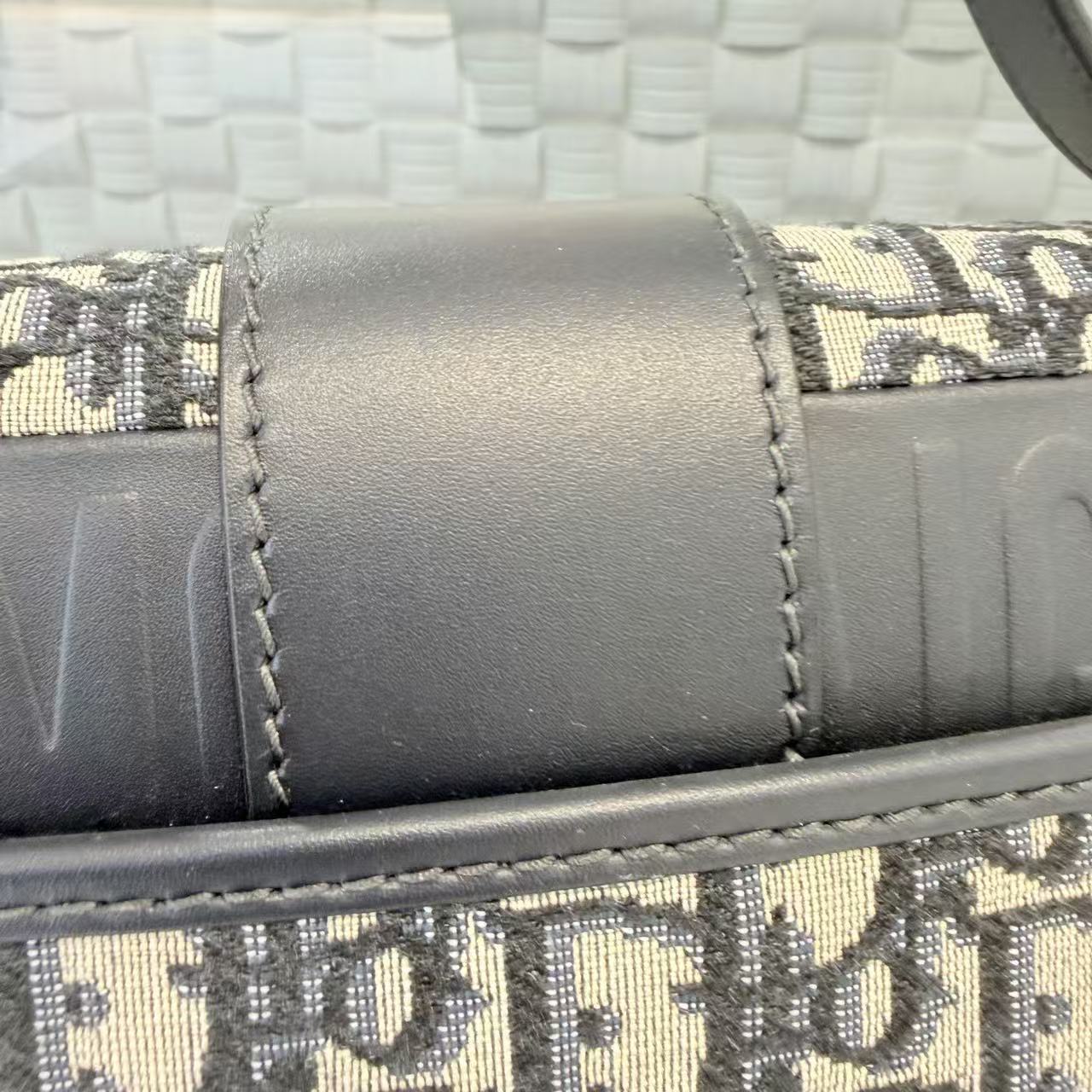 Dior - Montaigne 30 Flap Bag - Jacquard canvas with leather trim - Blue - (medium)
