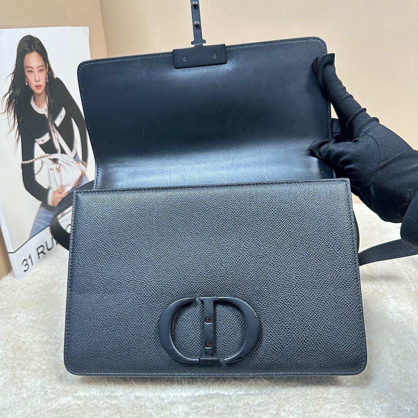 Dior - Montaigne 30 - Grained calfskin leather - Black - (medium)