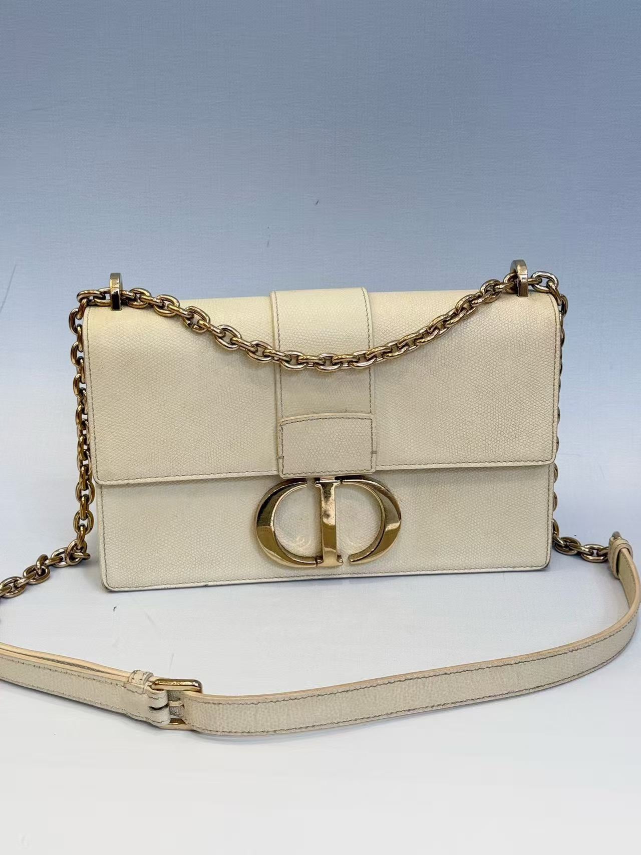 Dior - Montaigne 30 - Grained leather - Milky White with Gold-Tone Hardware - (medium)