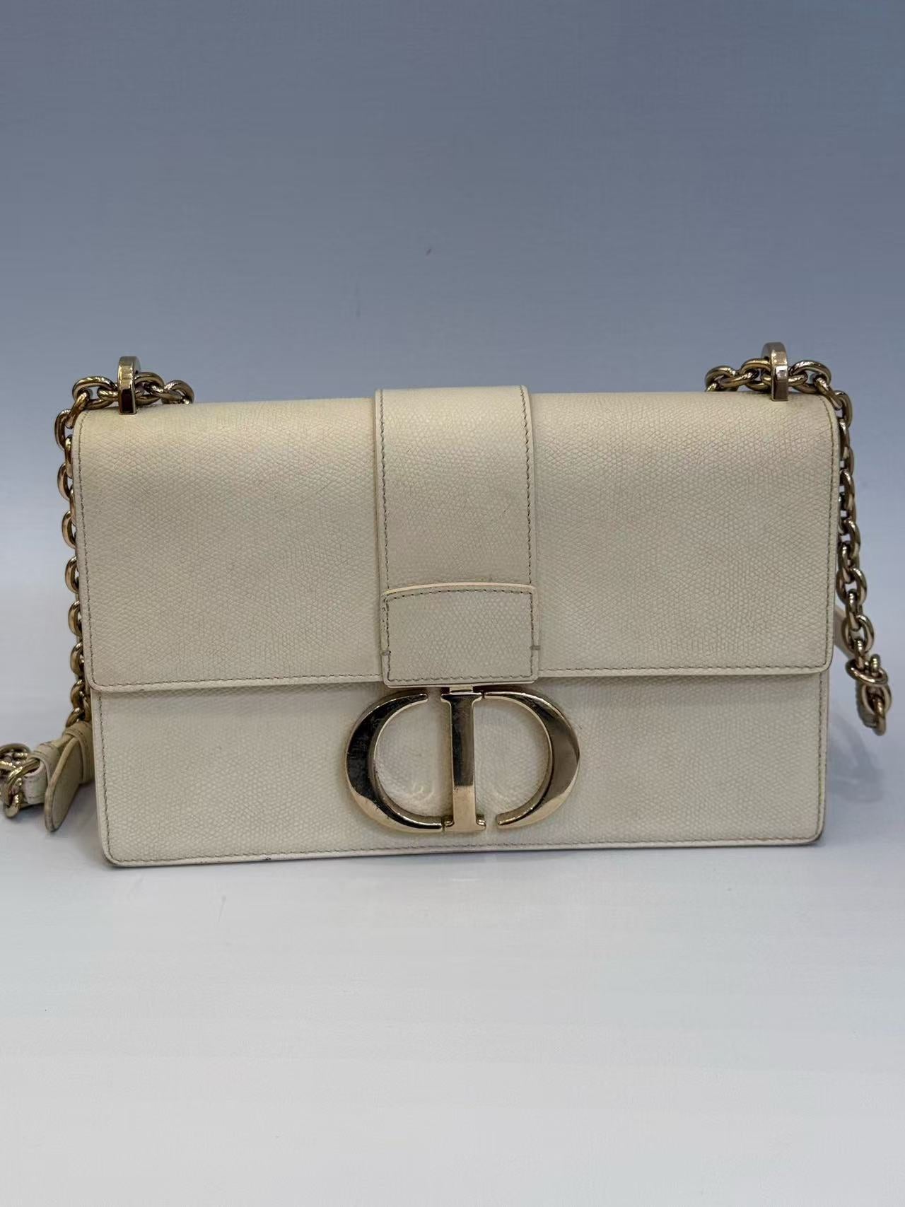 Dior - Montaigne 30 - Grained leather - Milky White with Gold-Tone Hardware - (medium)