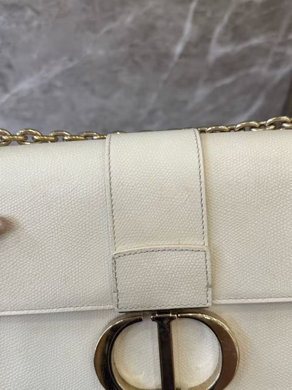 Dior - Montaigne 30 - Grained leather - Milky White with Gold-Tone Hardware - (medium)