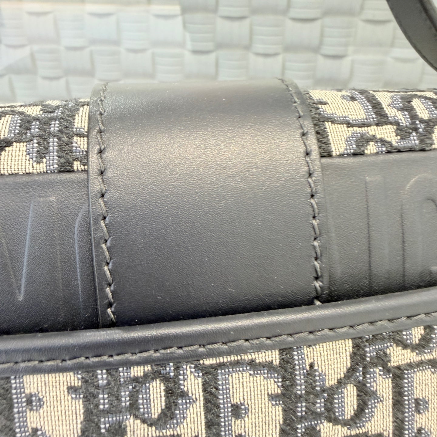 Dior - Montaigne 30 - Jacquard fabric with leather trim - Blue - (Small)