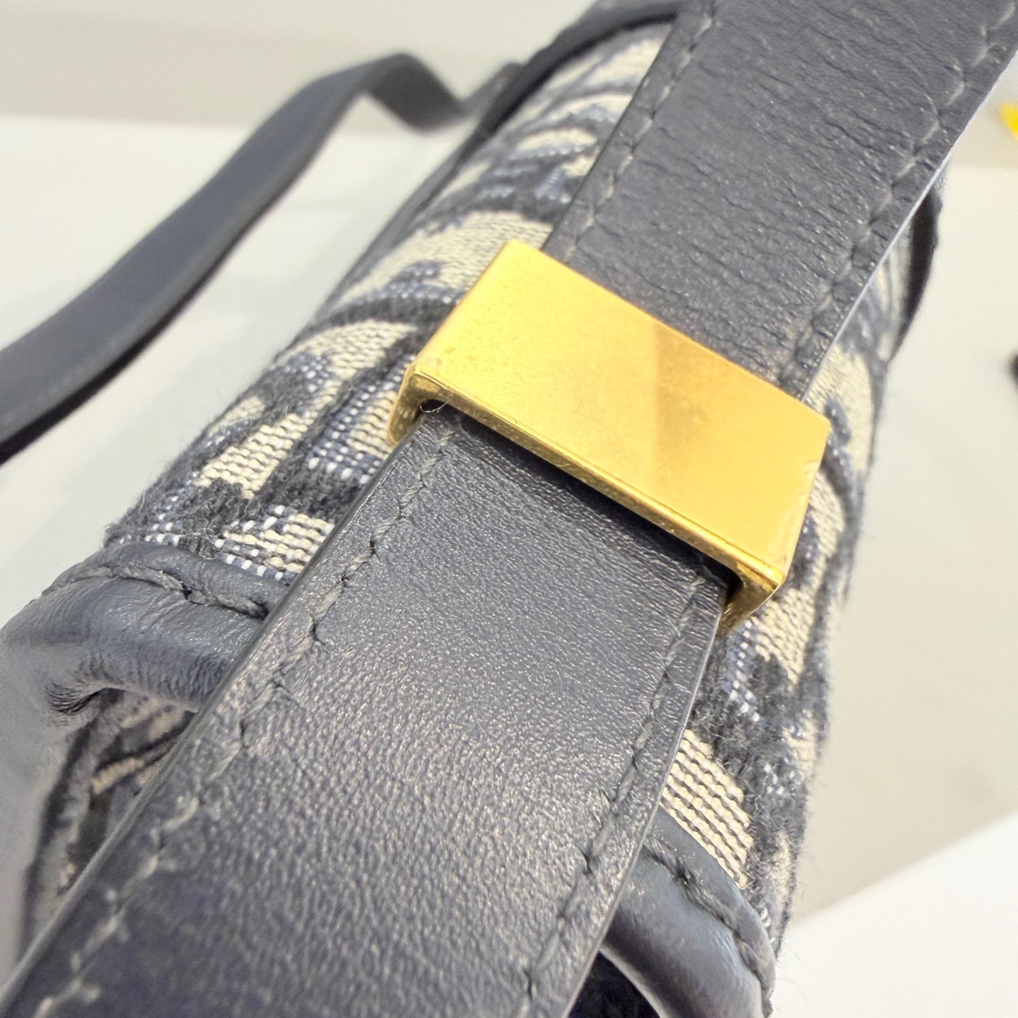 Dior - Montaigne 30 - Jacquard fabric with leather trim - Blue - (Small)