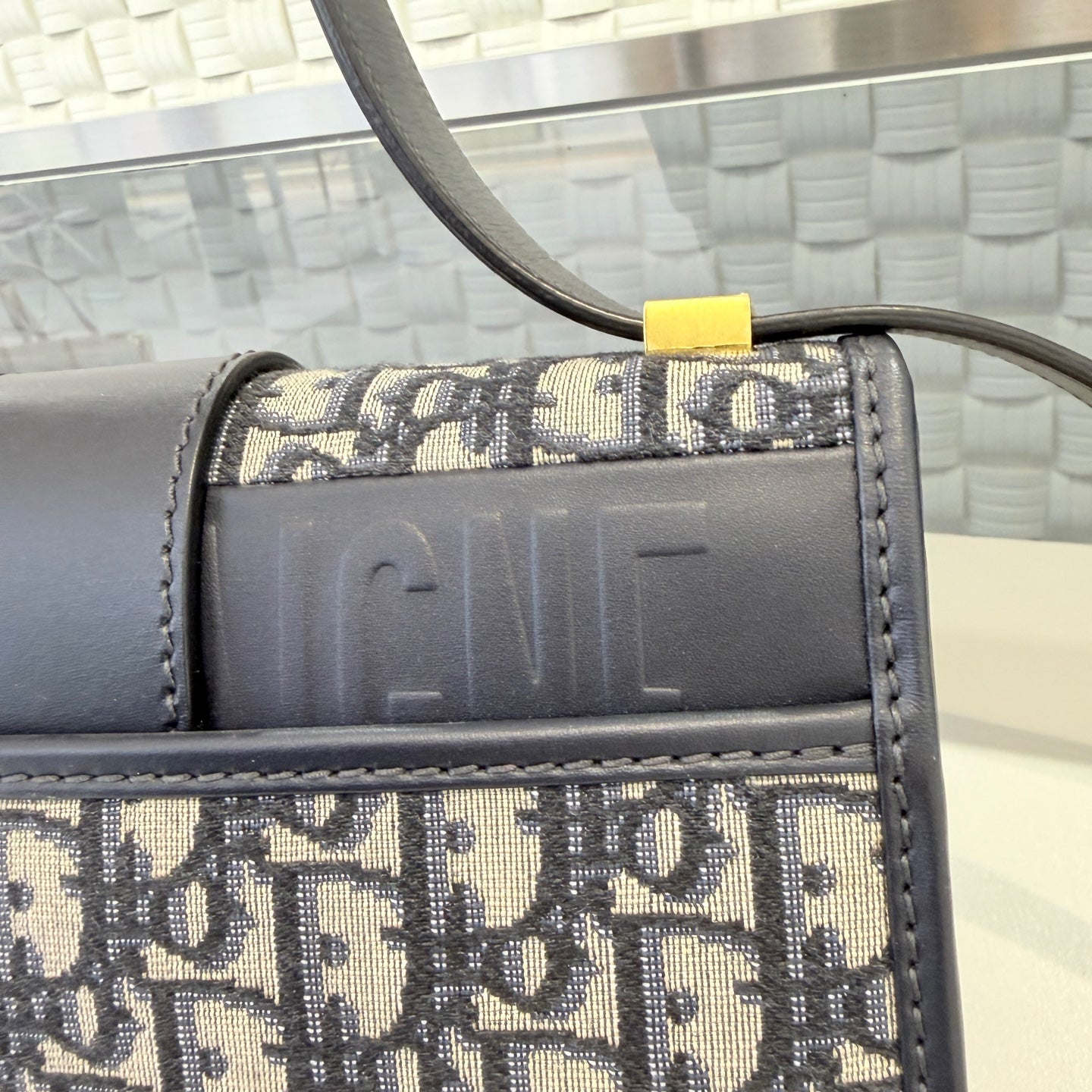 Dior - Montaigne 30 - Jacquard fabric with leather trim - Blue - (Small)