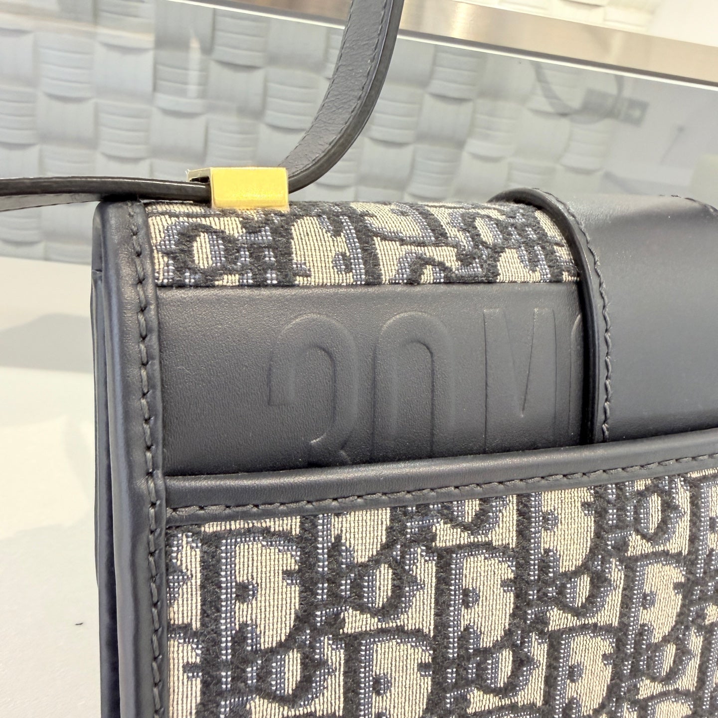 Dior - Montaigne 30 - Jacquard fabric with leather trim - Blue - (Small)